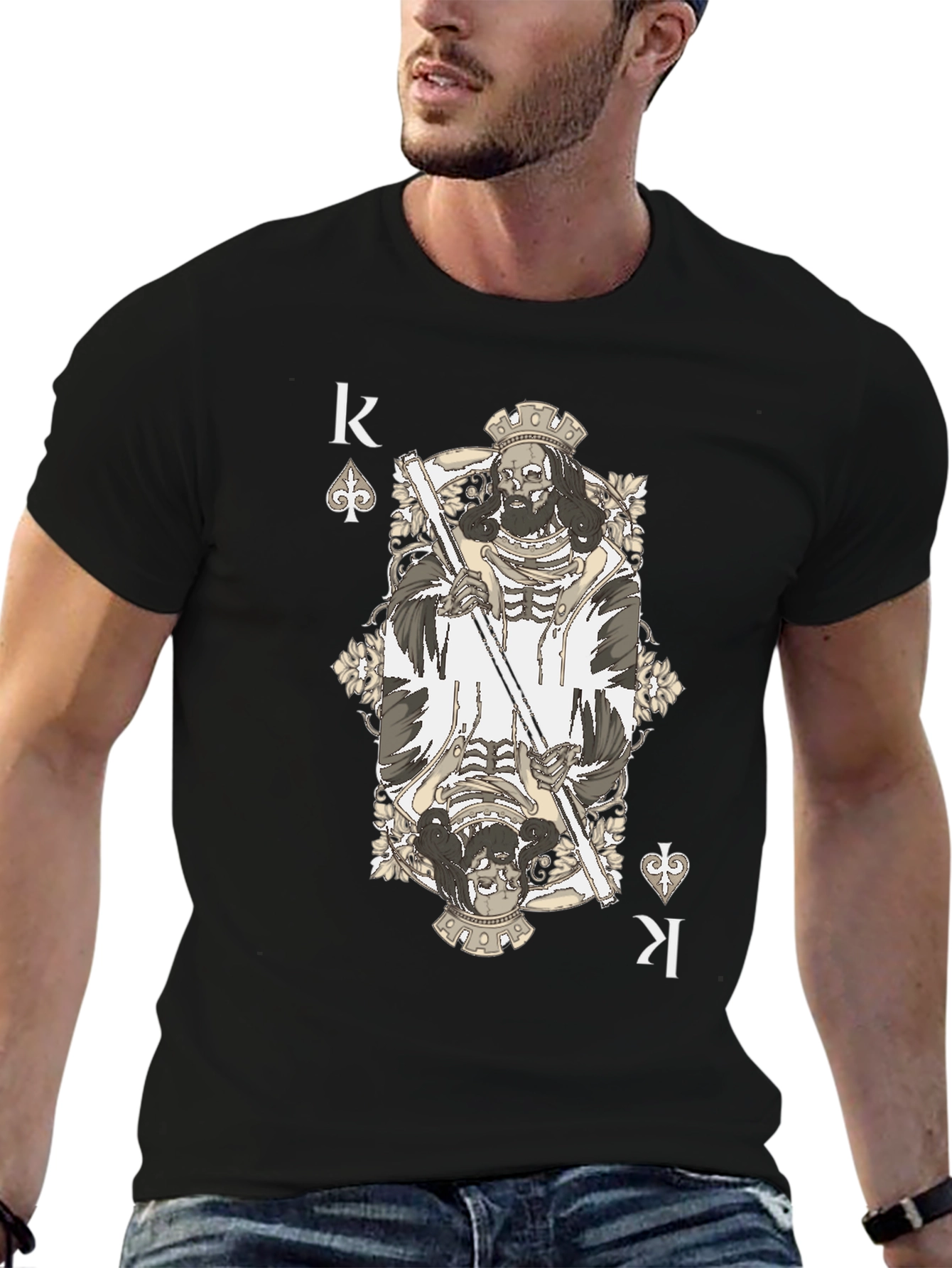 King of Spades T-Shirt - Grim Reaper Design