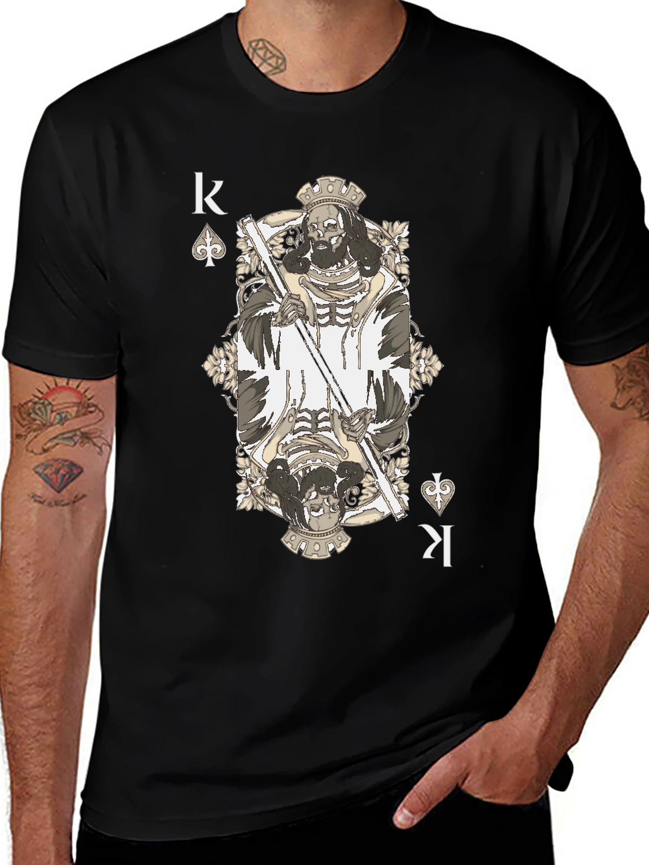 King of Spades T-Shirt - Grim Reaper Design