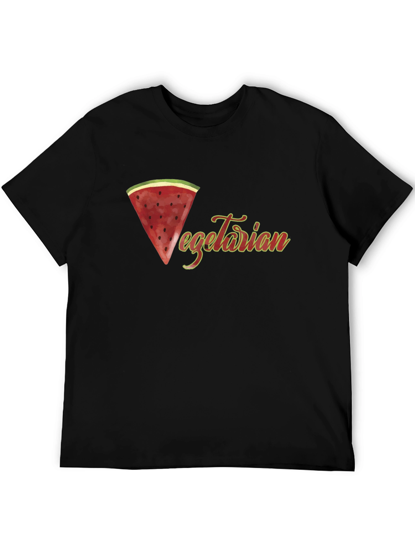 Vegetarian Watermelon Graphic Tee - Black