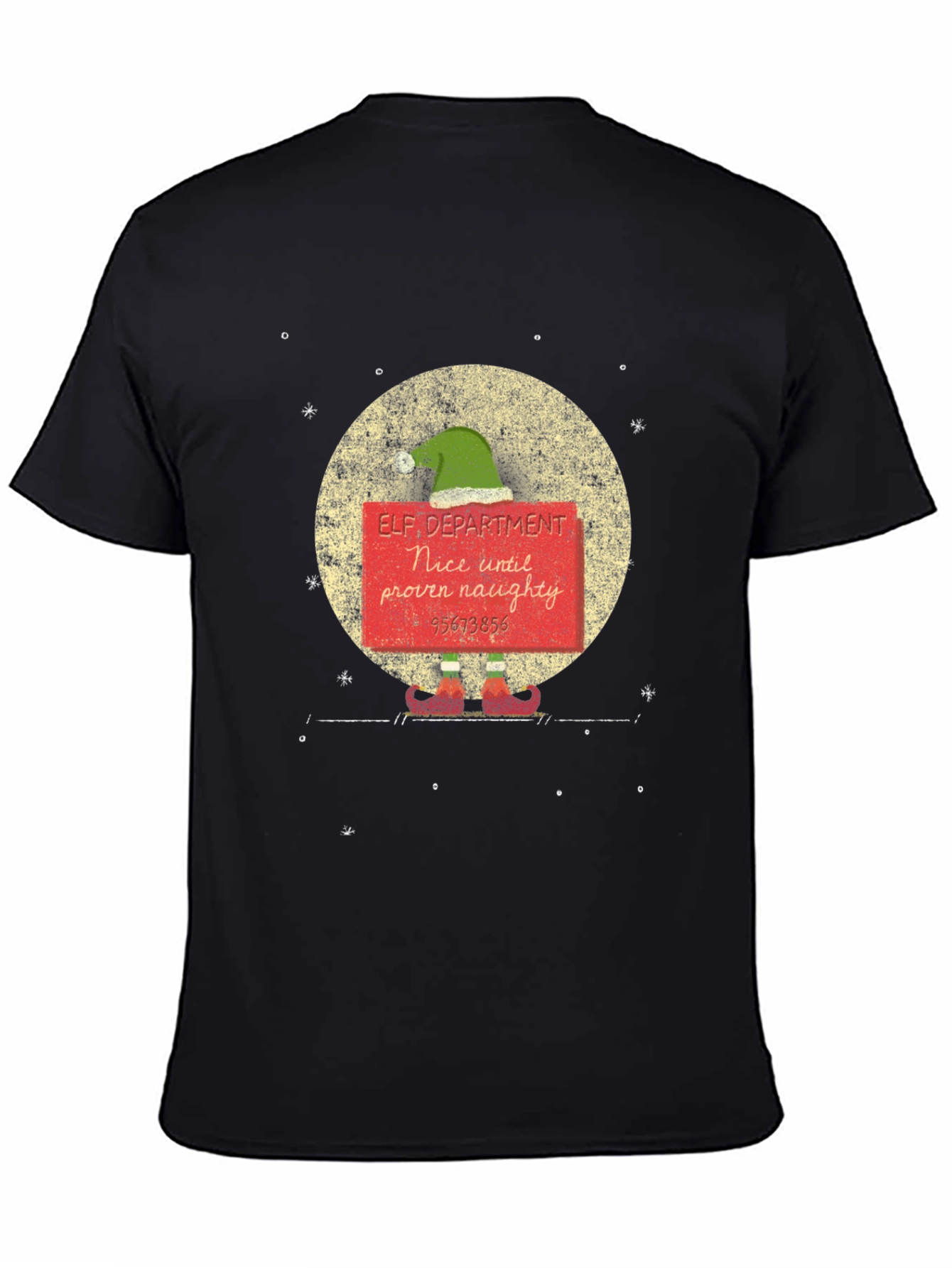 Elf Department Nice Until Proven Naughty Graphic Tee