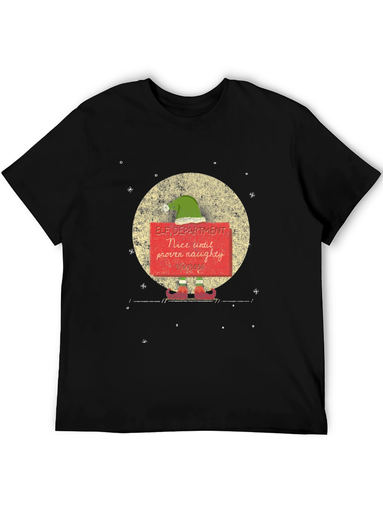 Elf Department Nice Until Proven Naughty Graphic Tee