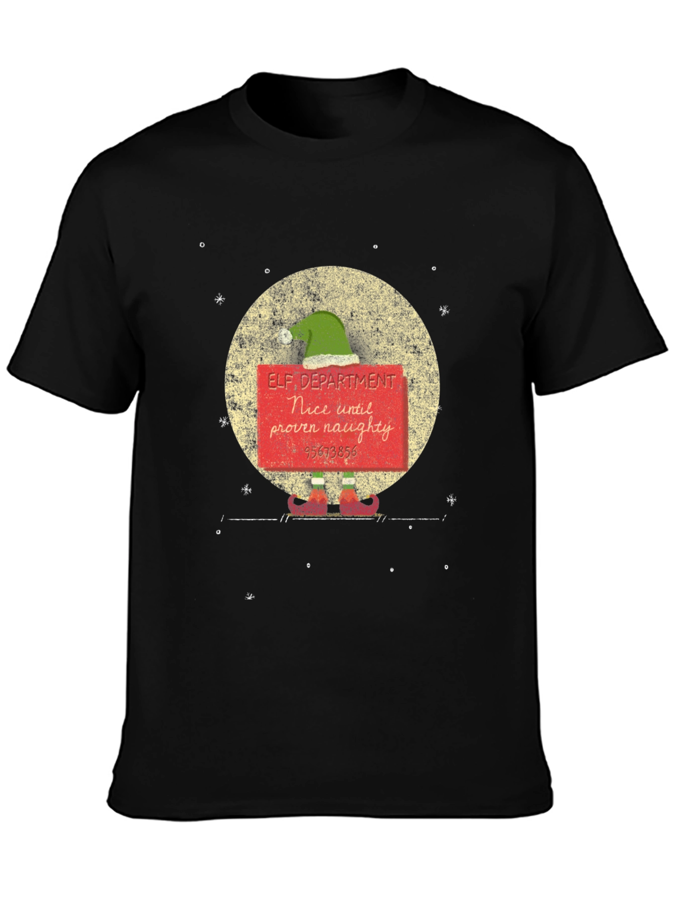 Elf Department Nice Until Proven Naughty Graphic Tee