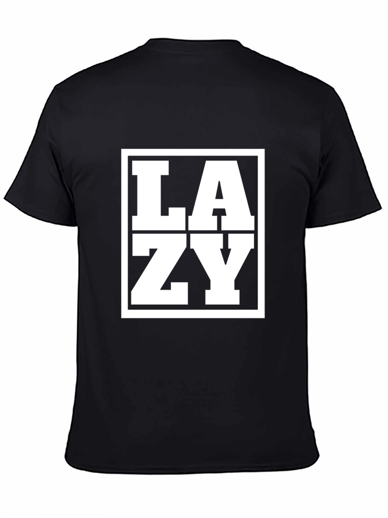 Lazy Graphic Print Black T-Shirt