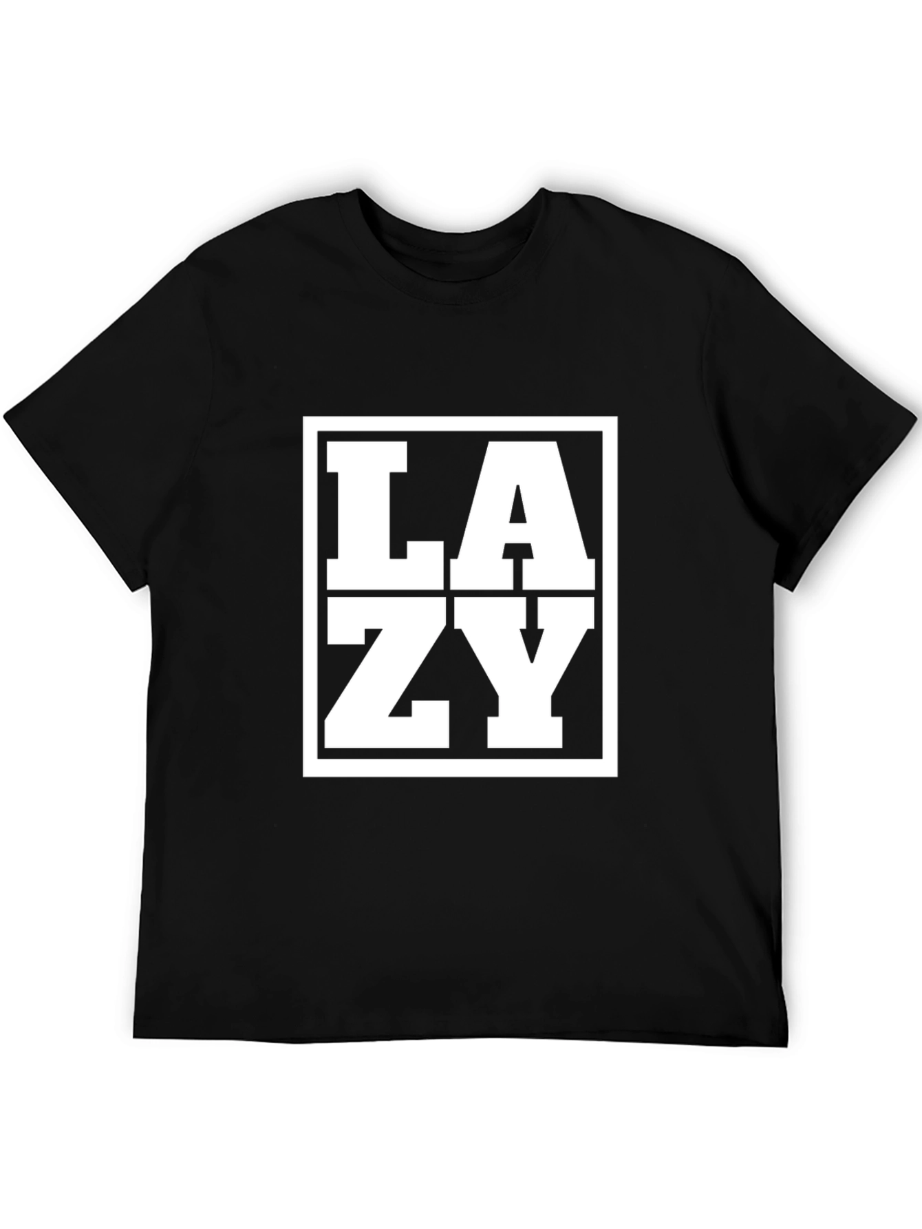 Lazy Graphic Print Black T-Shirt