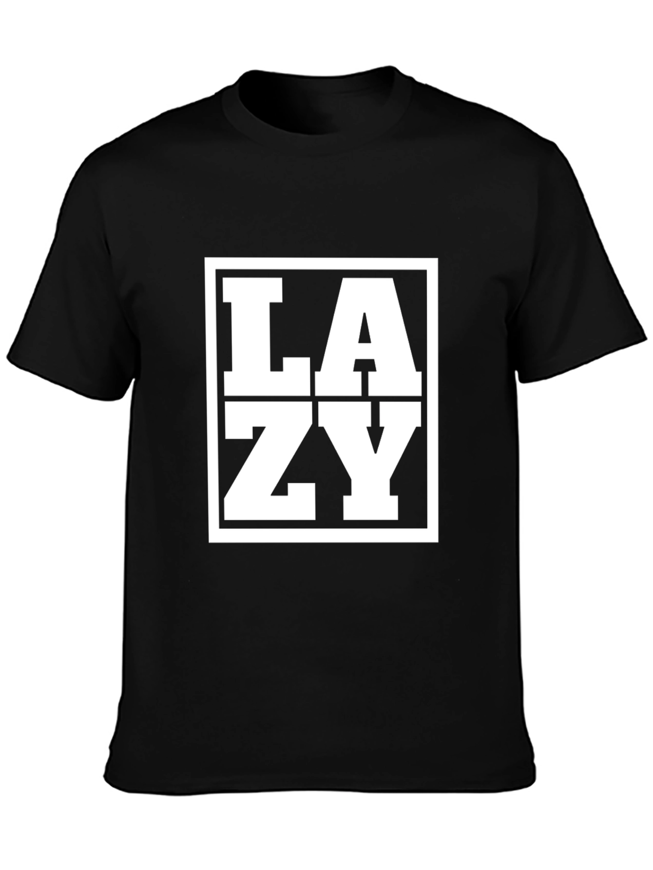 Lazy Graphic Print Black T-Shirt