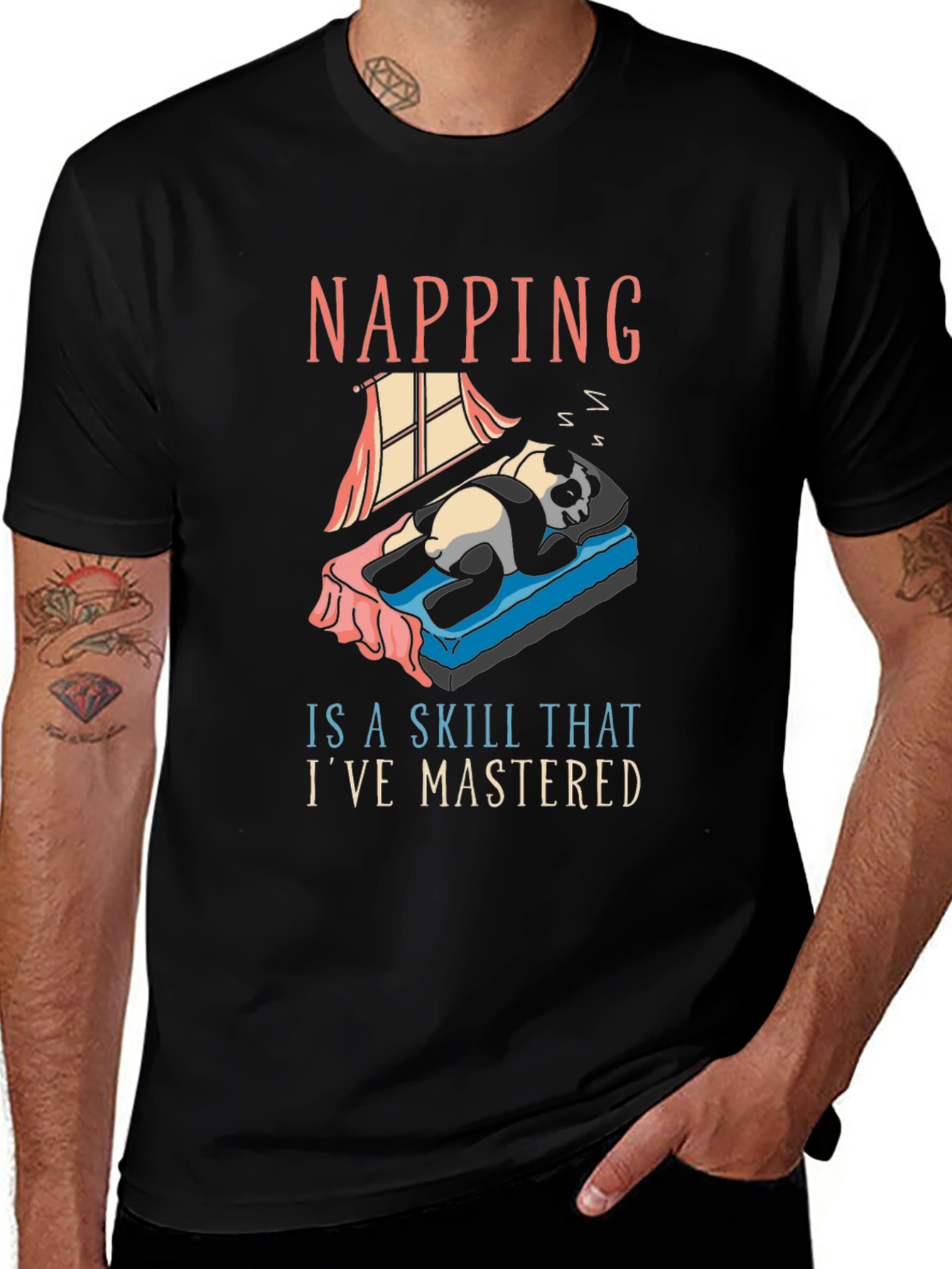 Napping Skill Panda T-Shirt - Comfy Cotton Tee