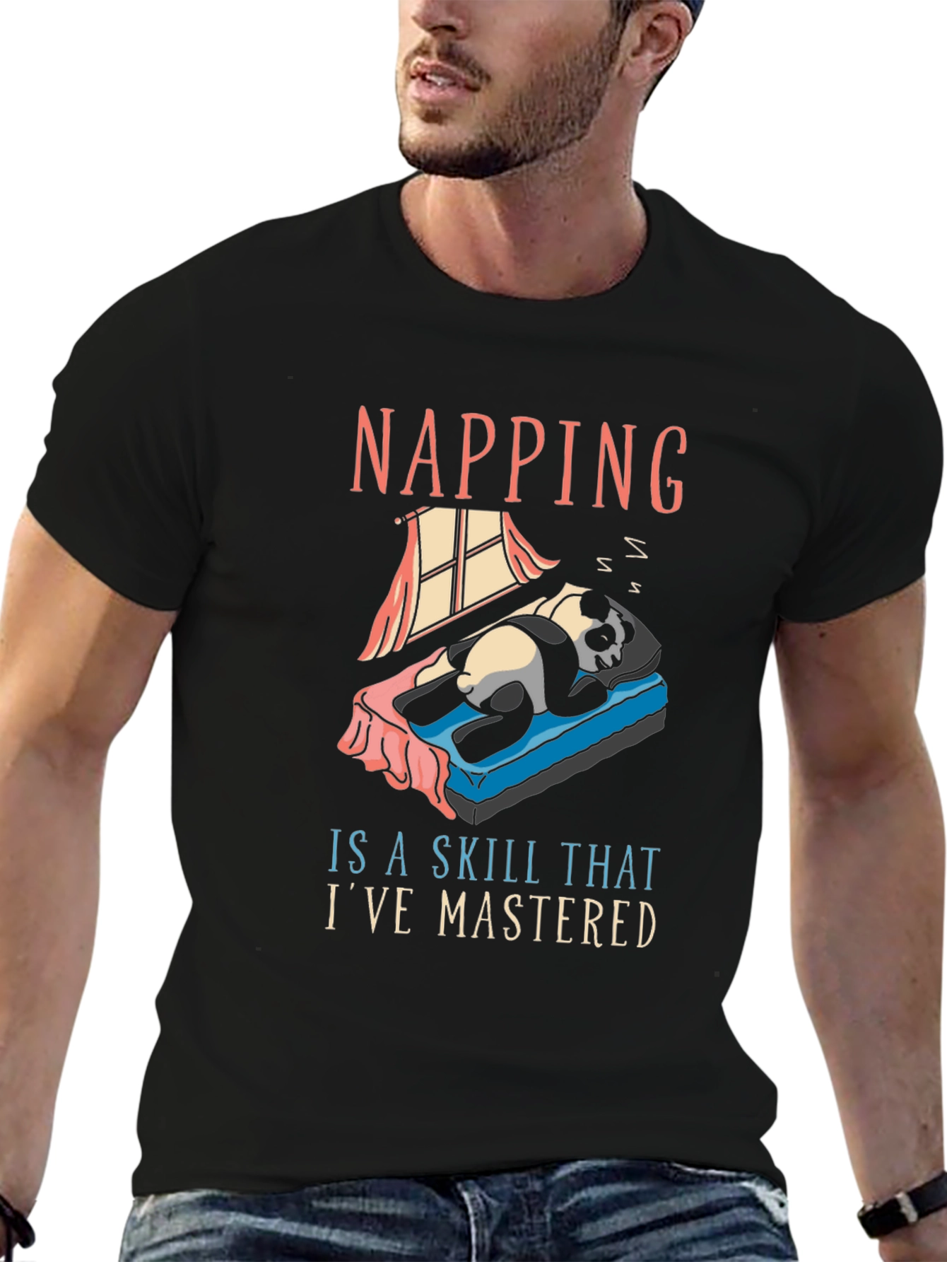 Napping Skill Panda T-Shirt - Comfy Cotton Tee