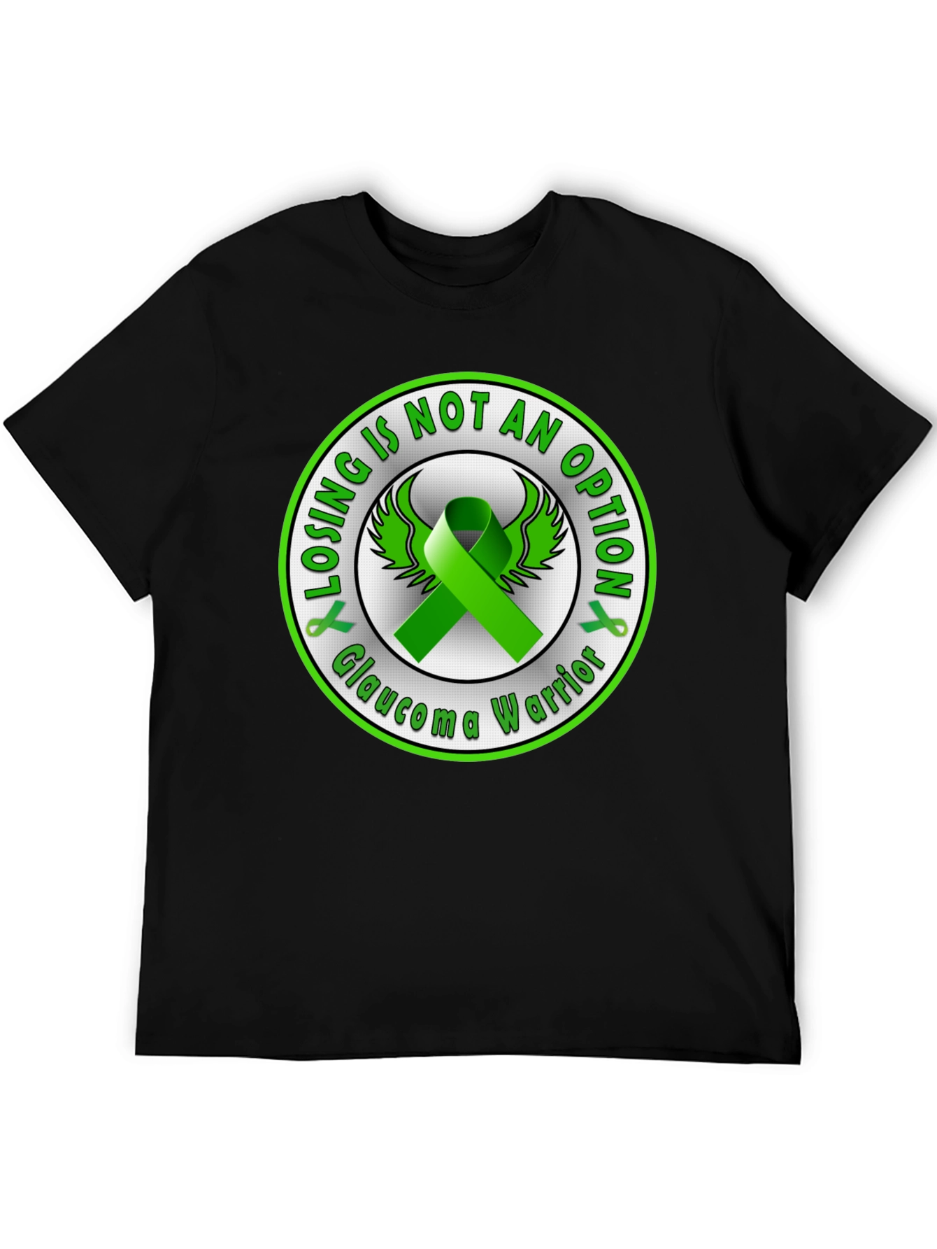 Glaucoma Warrior Awareness T-Shirt - Green Ribbon Design