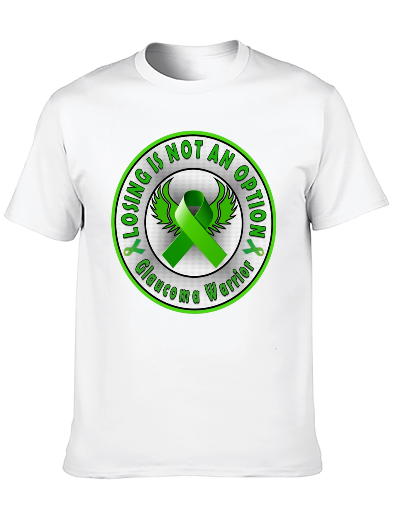 Glaucoma Warrior Awareness T-Shirt - Green Ribbon Design