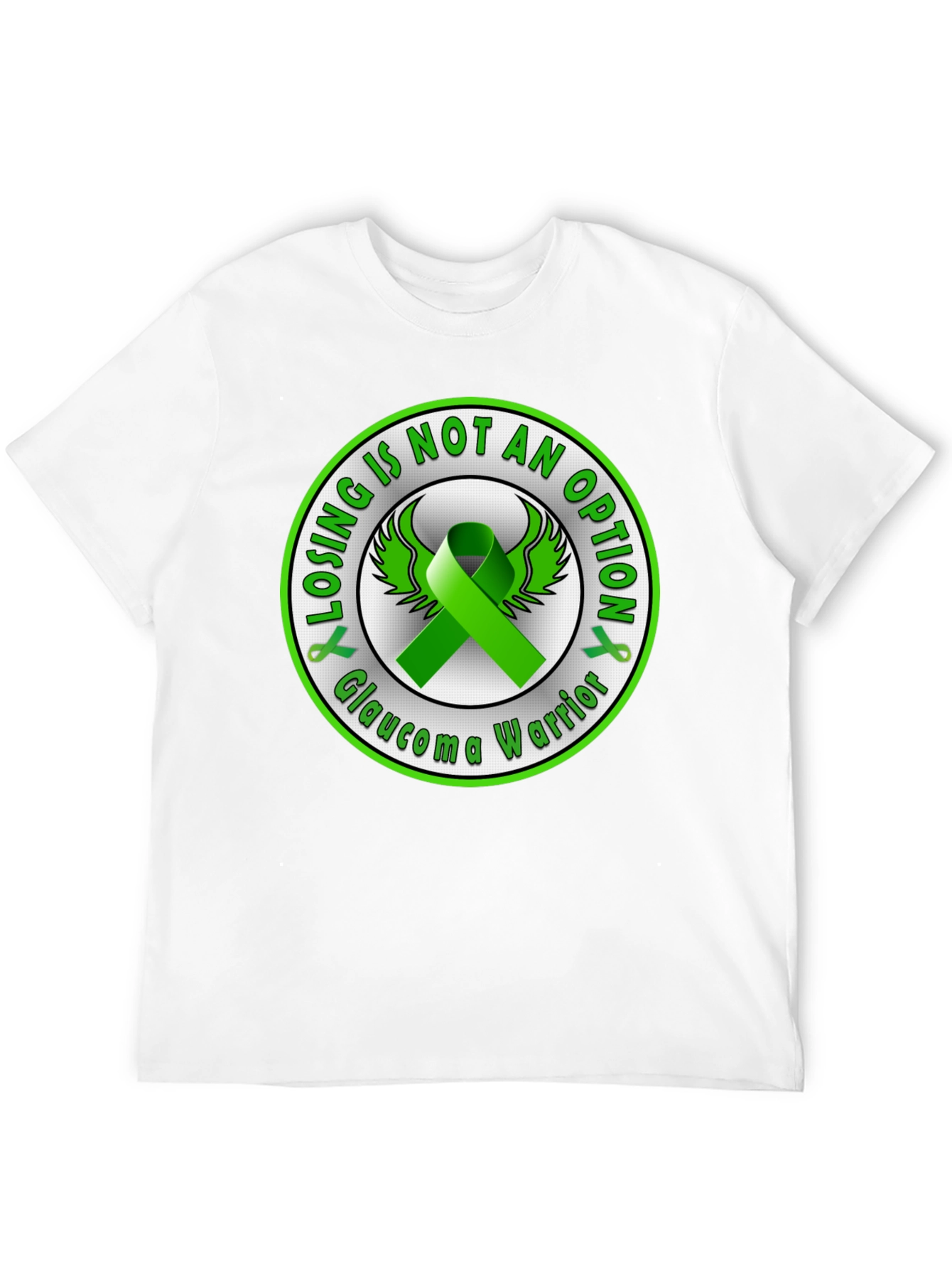 Glaucoma Warrior Awareness T-Shirt - Green Ribbon Design