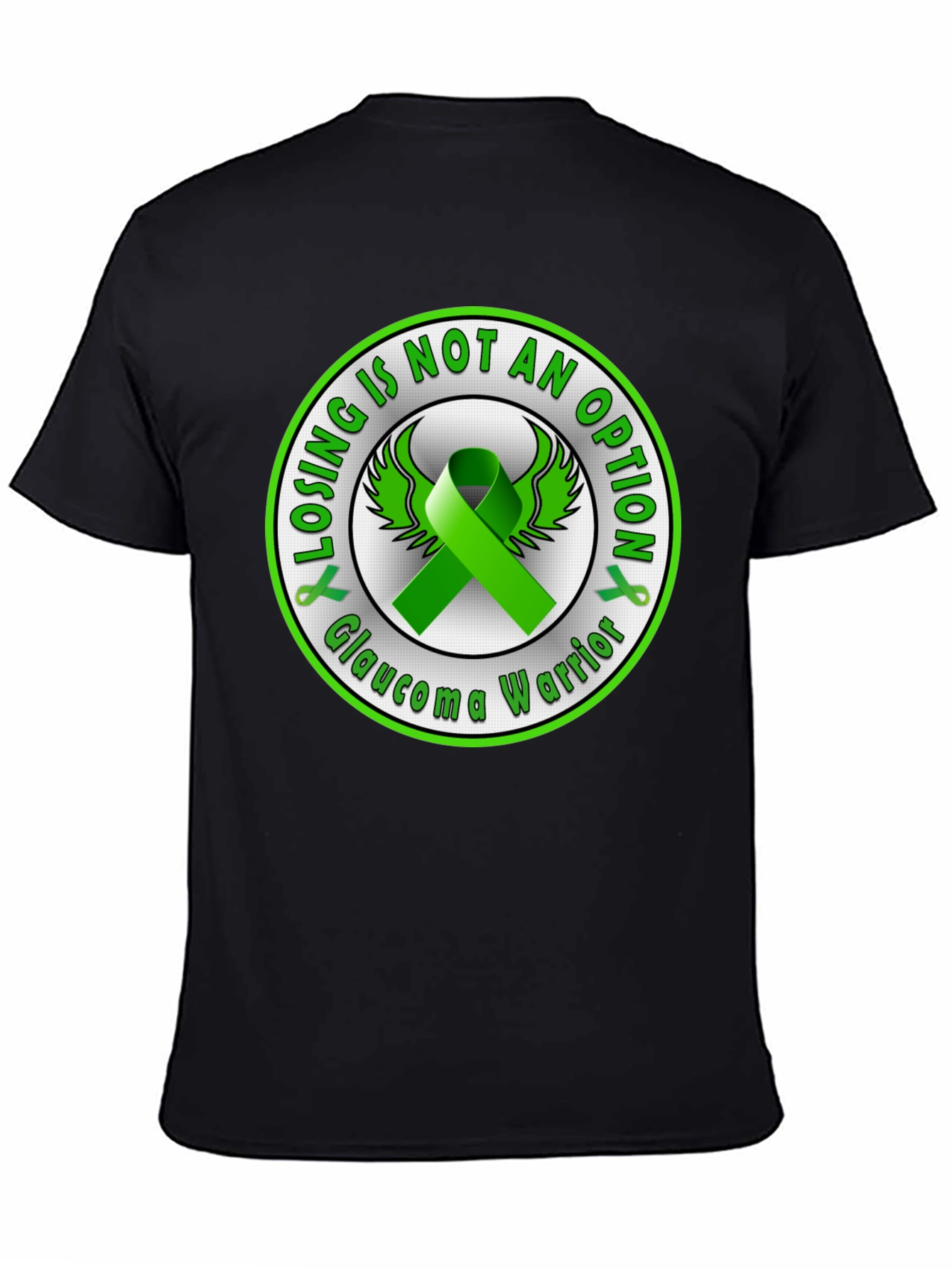 Glaucoma Warrior Awareness T-Shirt - Green Ribbon Design