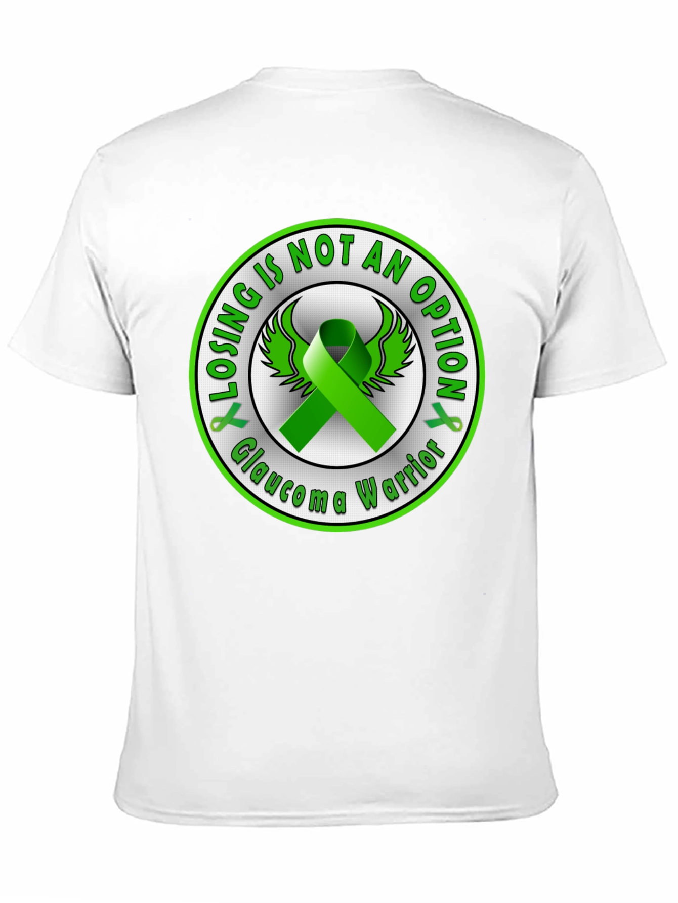 Glaucoma Warrior Awareness T-Shirt - Green Ribbon Design