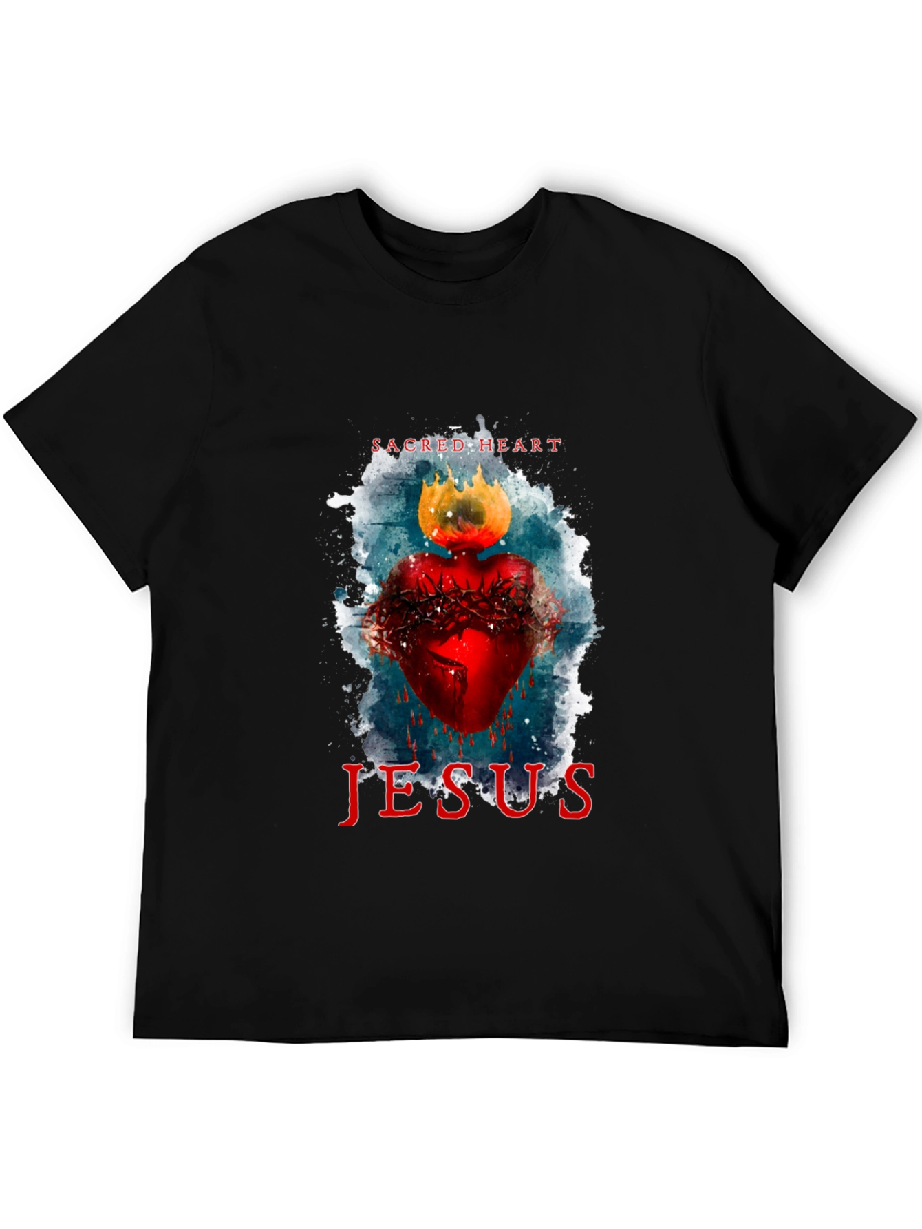 Sacred Heart Jesus Graphic T-Shirt - Black
