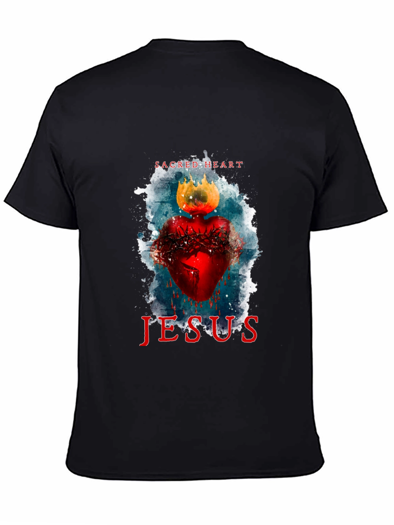 Sacred Heart Jesus Graphic T-Shirt - Black