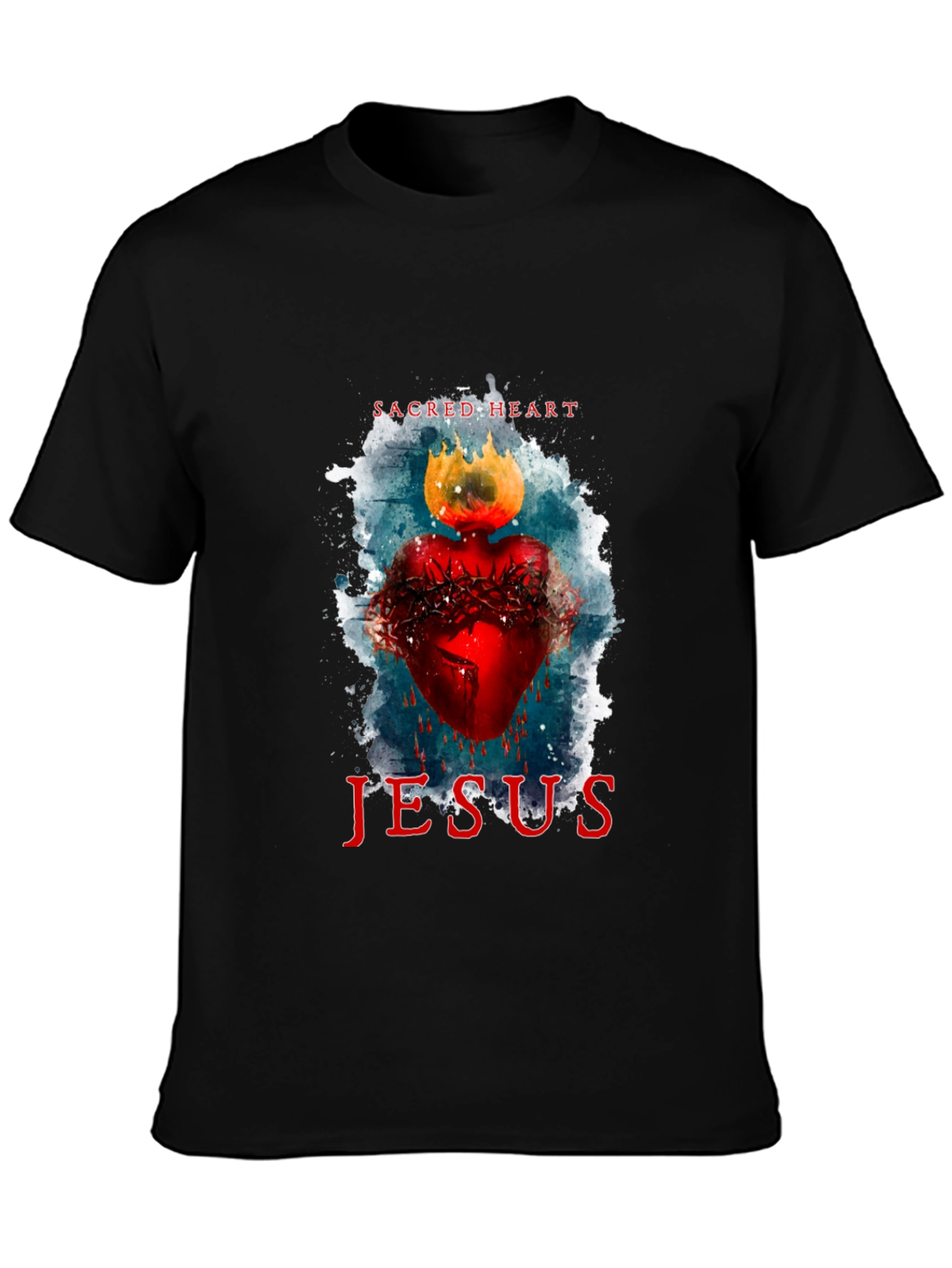 Sacred Heart Jesus Graphic T-Shirt - Black