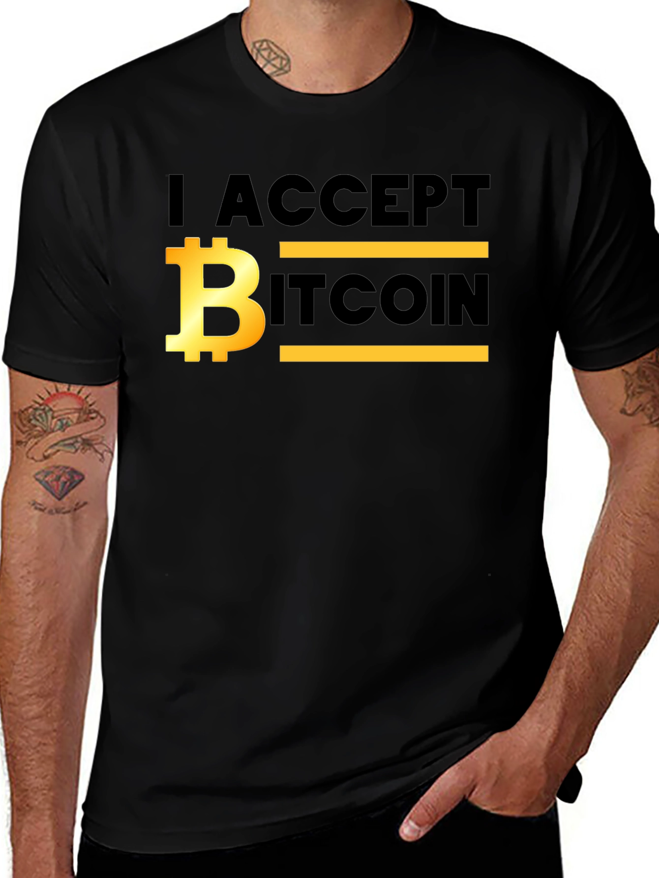 I Accept Bitcoin T-Shirt - Crypto Fan Apparel