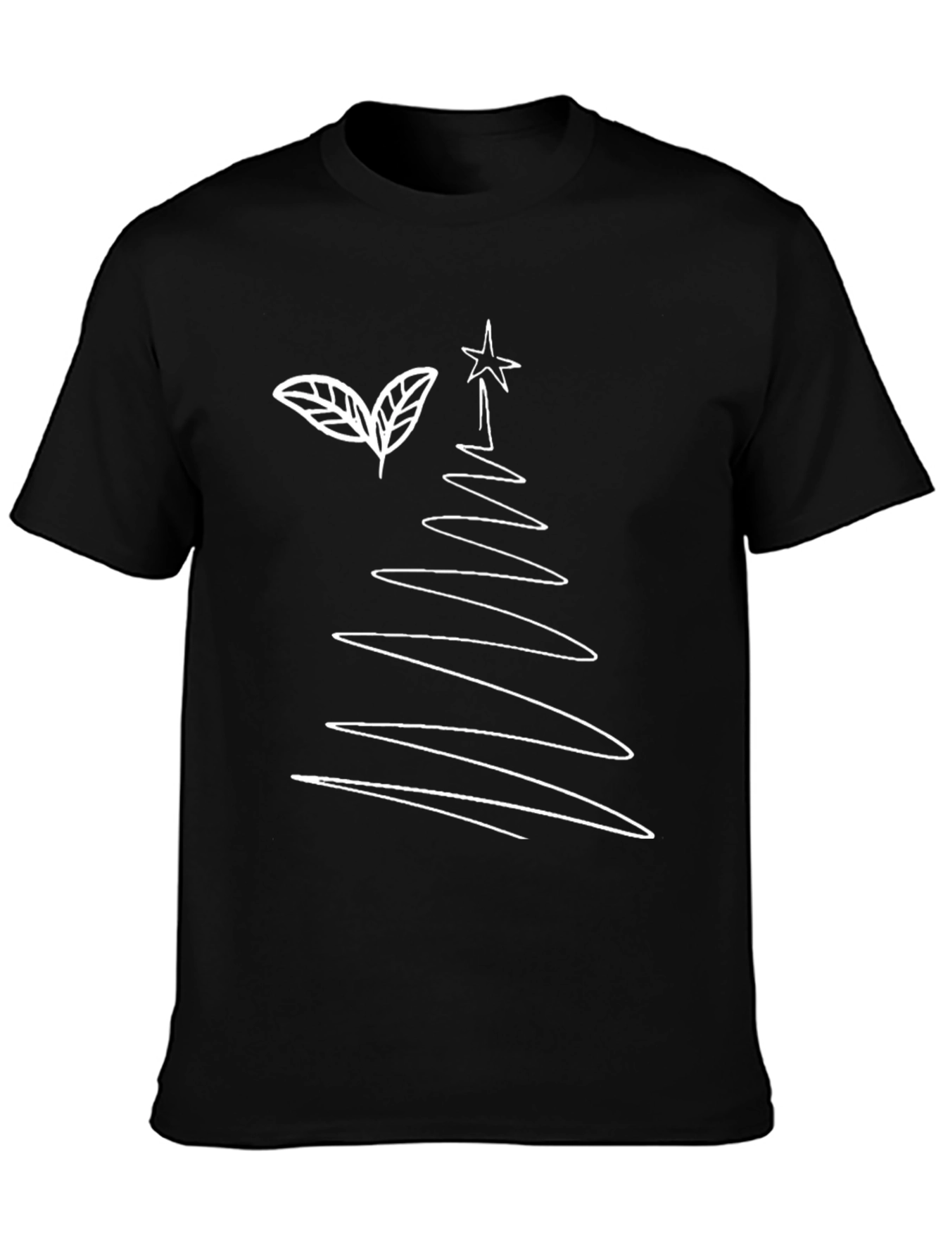 Festive Black Christmas Tree Graphic Tee