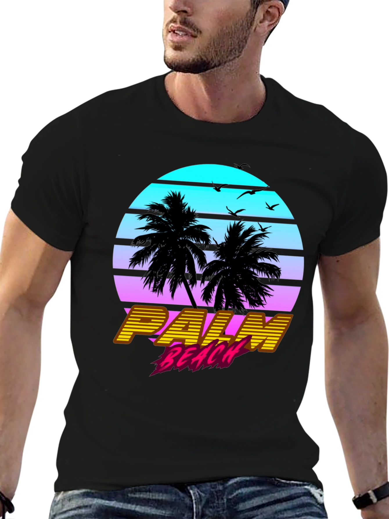 Palm Beach Retro Graphic T-Shirt