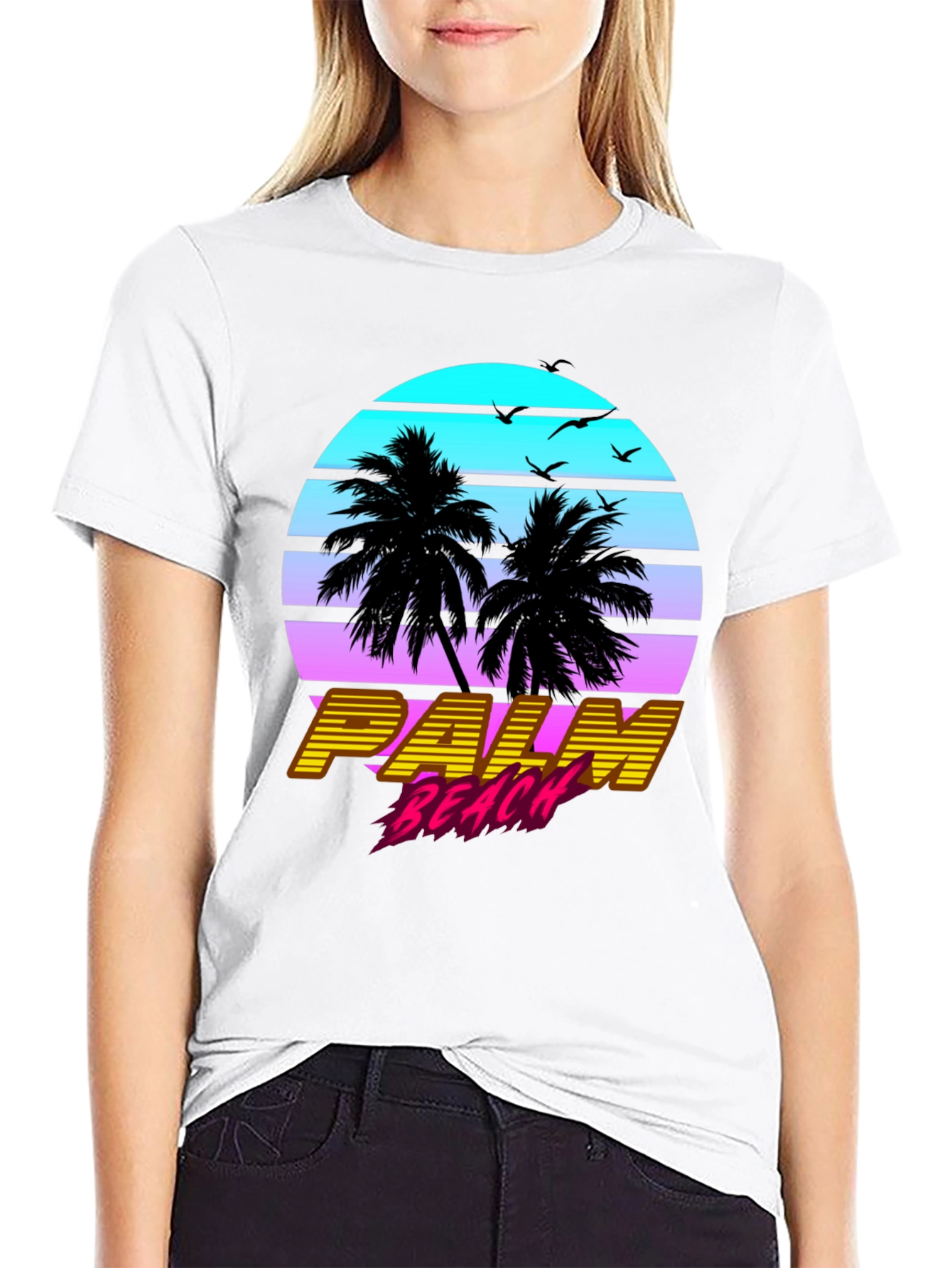 Palm Beach Retro Graphic T-Shirt