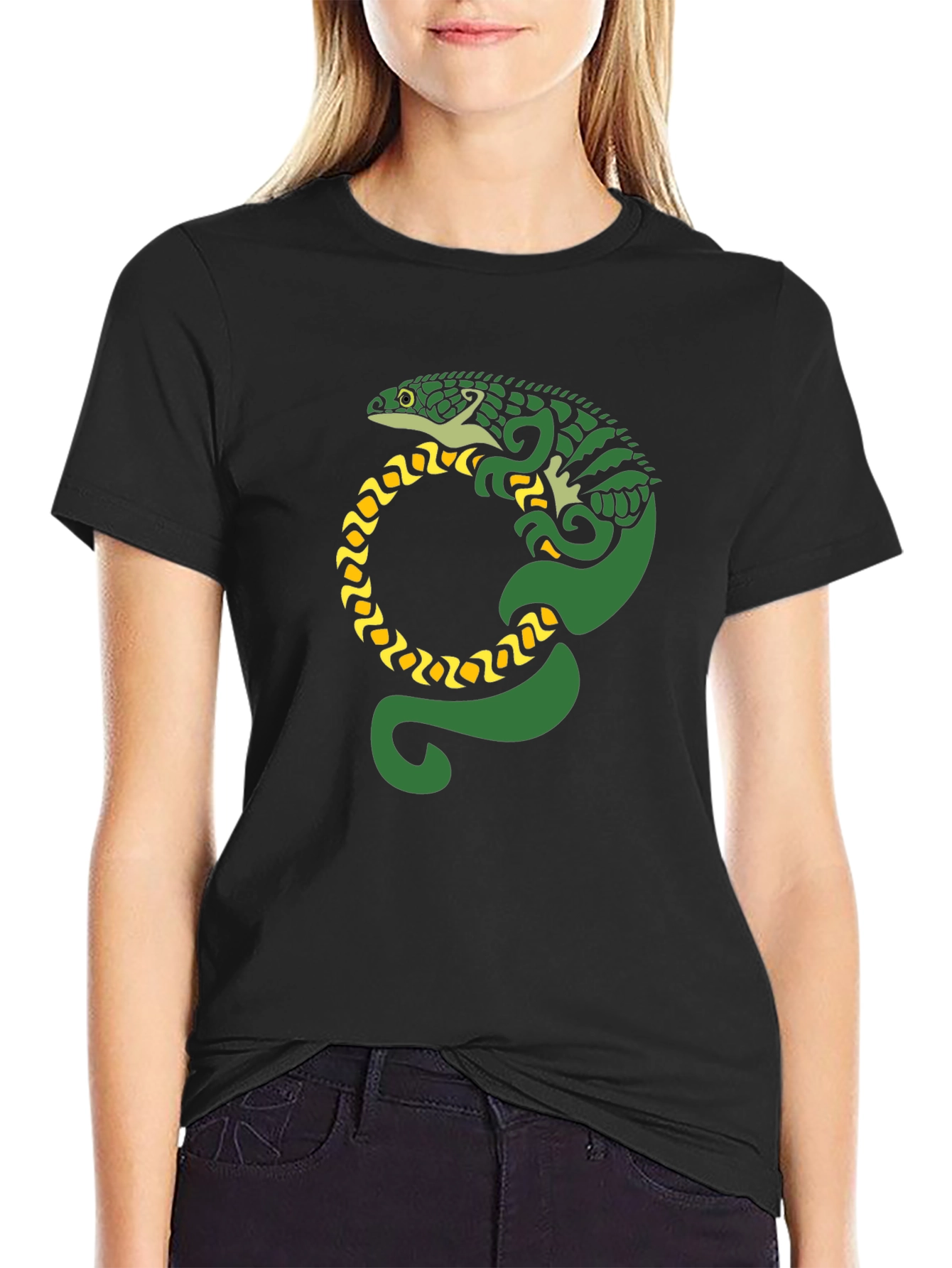 Lizard Graphic Black T-Shirt
