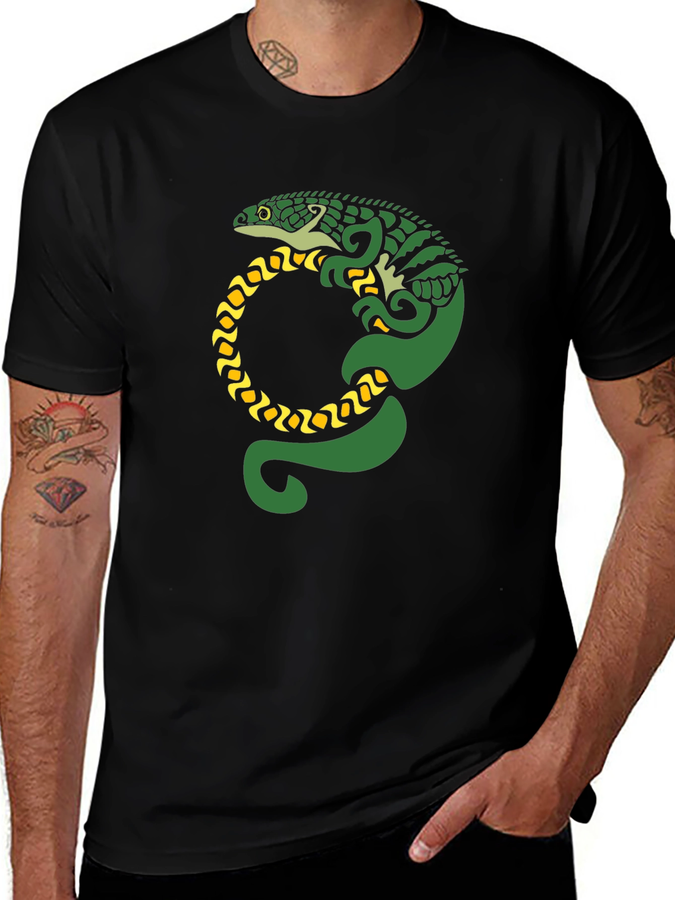 Lizard Graphic Black T-Shirt
