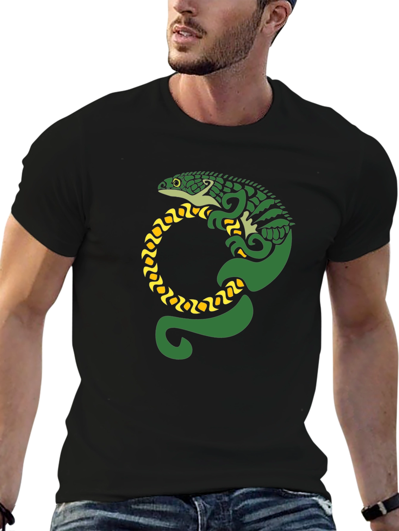 Lizard Graphic Black T-Shirt