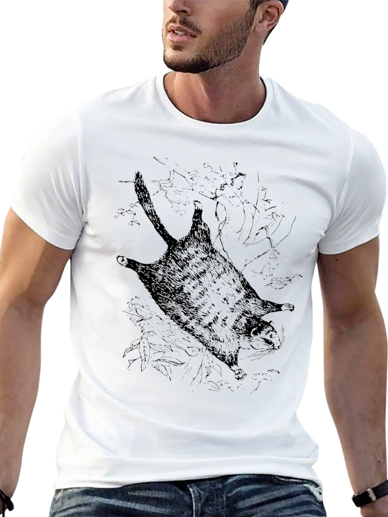 Flying Squirrel Graphic Tee - Unisex Black T-Shirt
