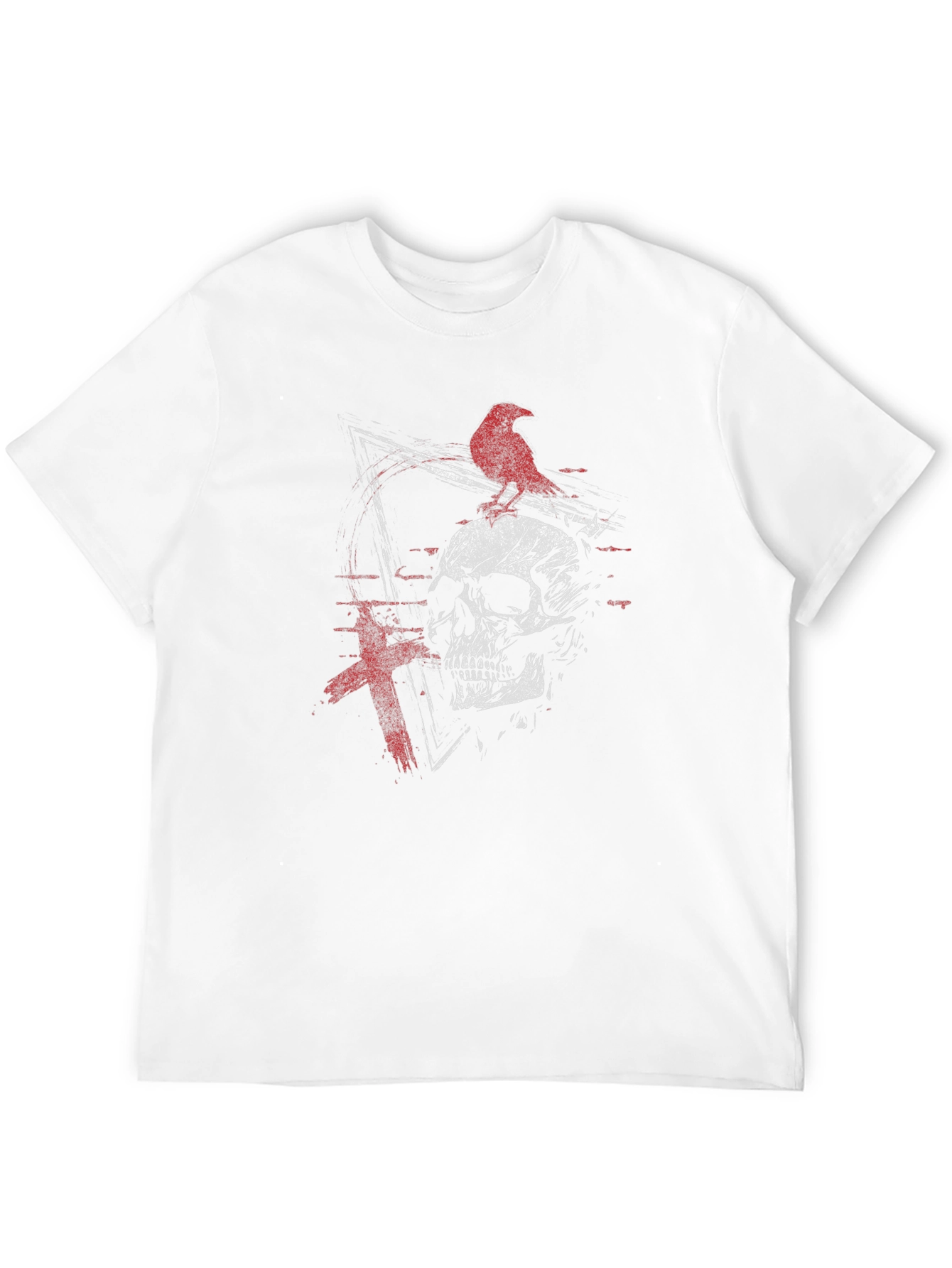 Raven Skull Graphic Tee - Edgy Design