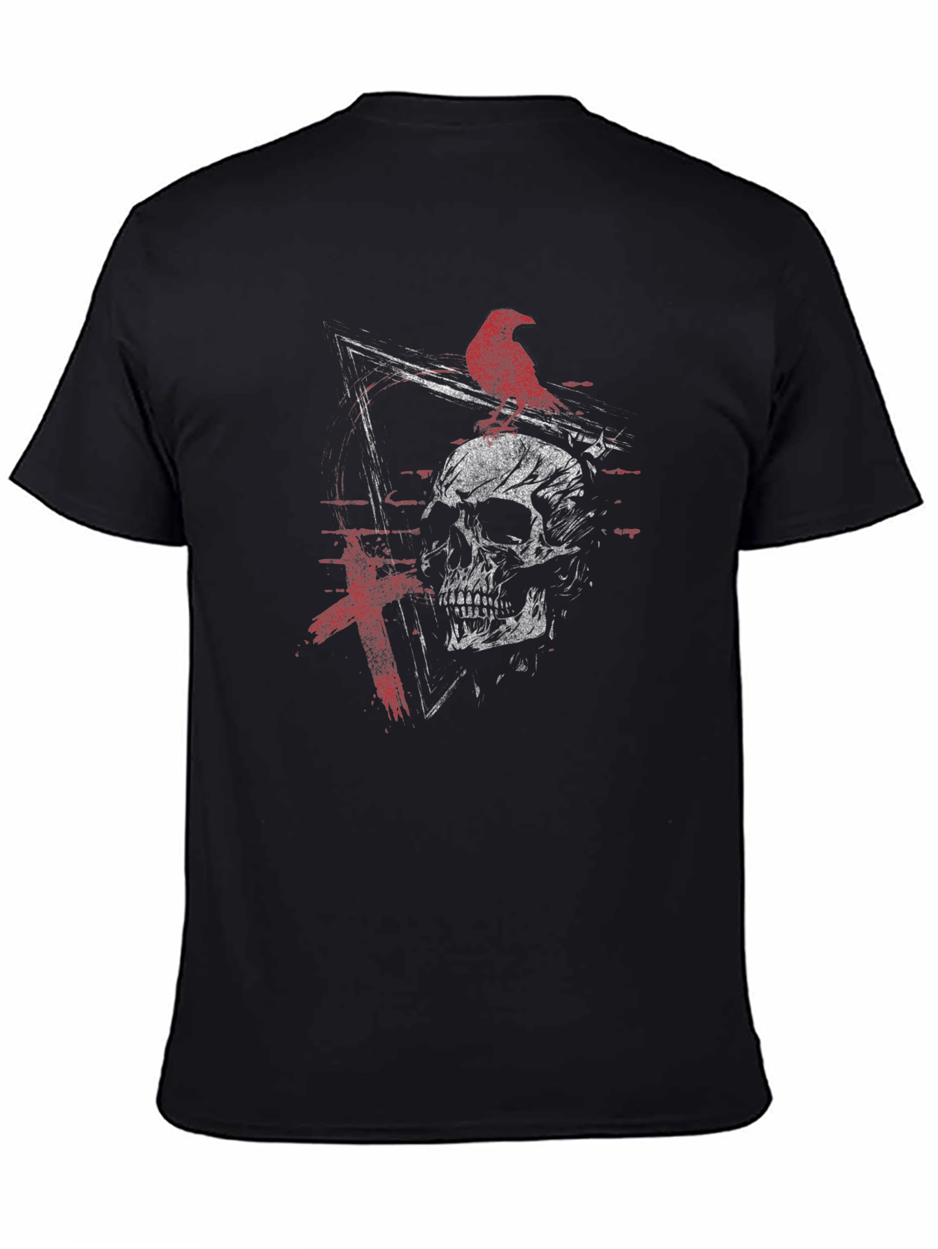 Raven Skull Graphic Tee - Edgy Design