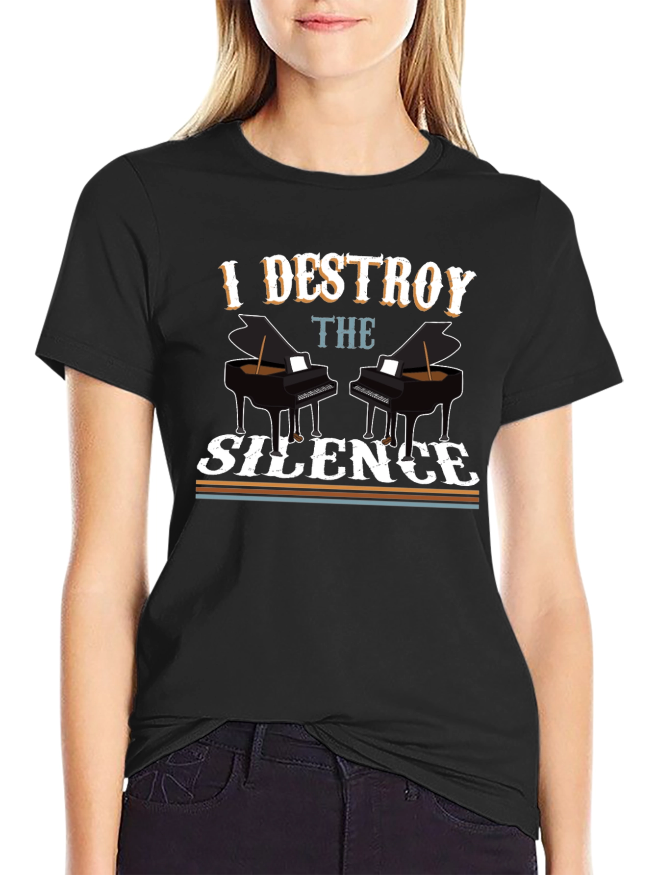 I Destroy The Silence Piano T-Shirt