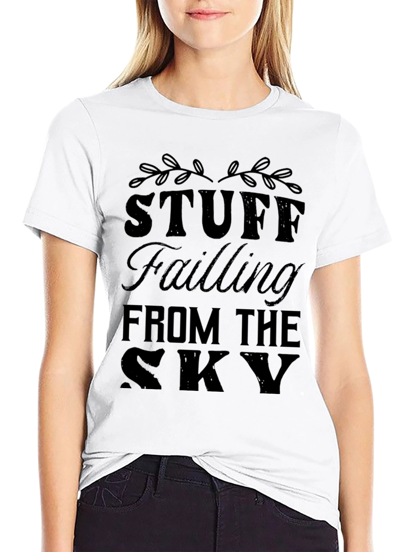 Stuff Falling From The Sky Black Graphic T-Shirt