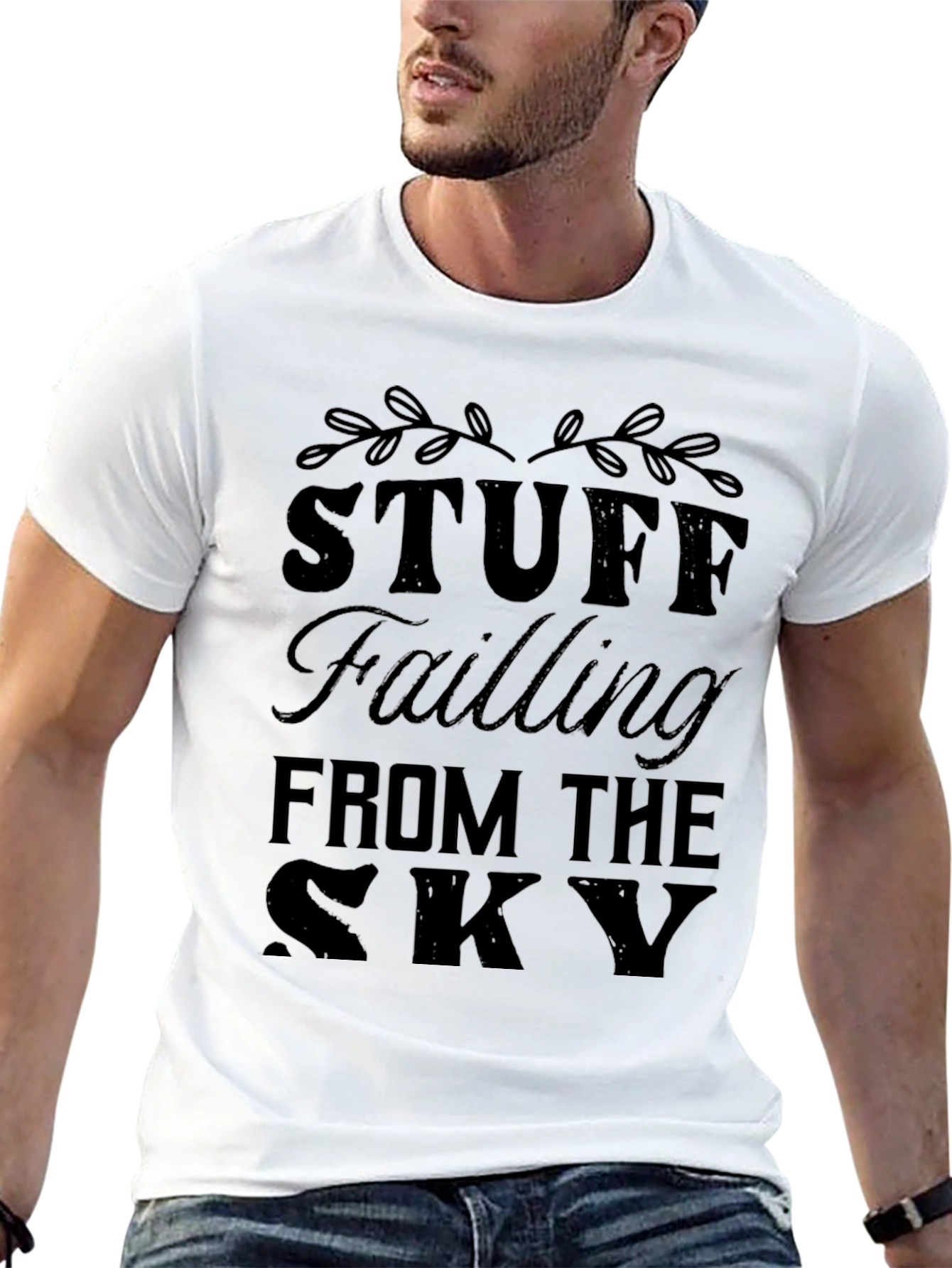 Stuff Falling From The Sky Black Graphic T-Shirt