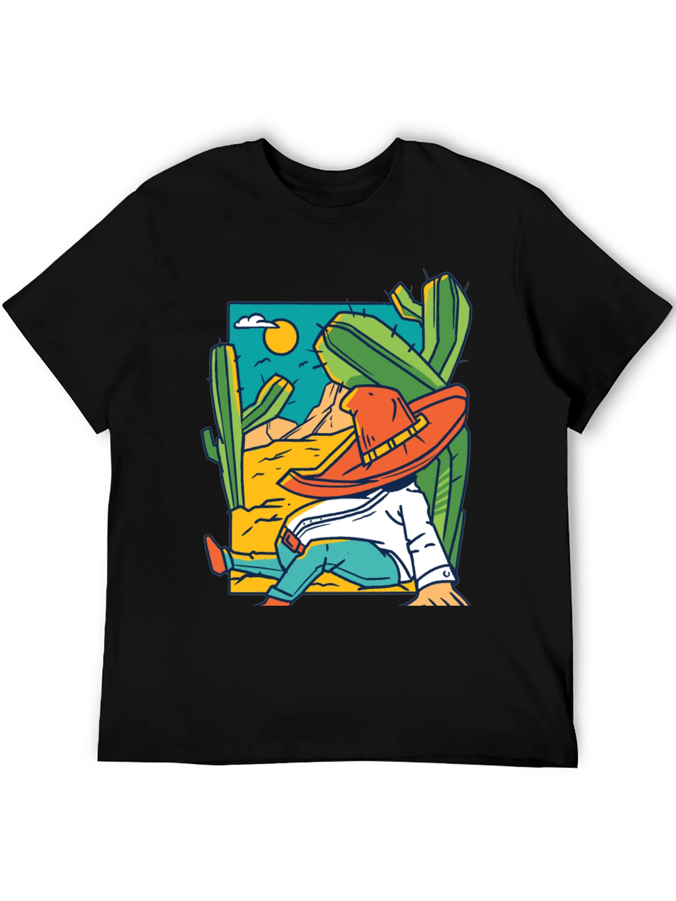 Desert Siesta T-Shirt - Relaxed Sombrero Cactus Tee