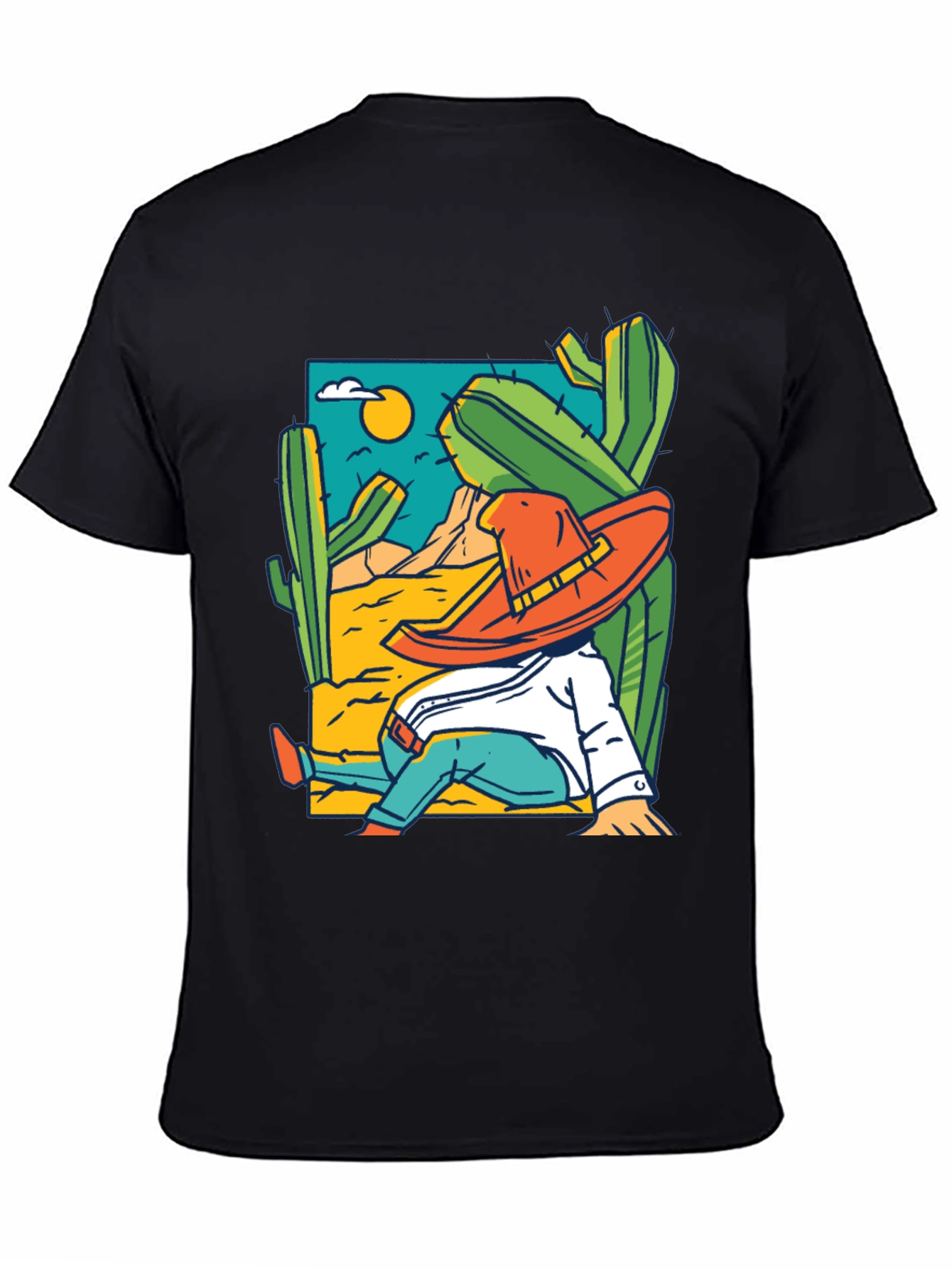 Desert Siesta T-Shirt - Relaxed Sombrero Cactus Tee