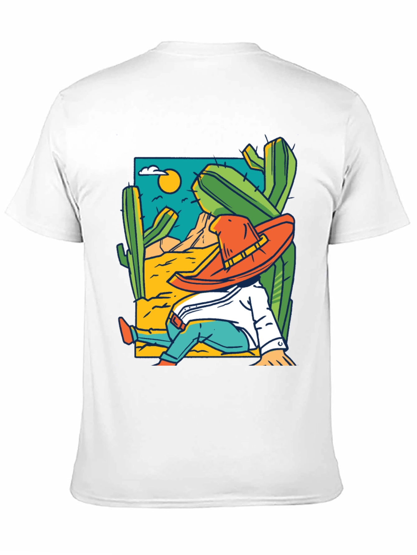 Desert Siesta T-Shirt - Relaxed Sombrero Cactus Tee
