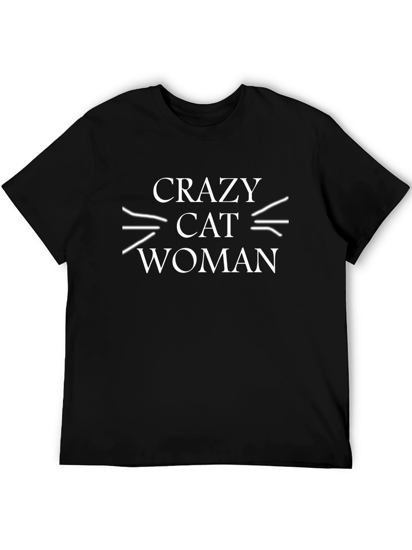 Crazy Cat Woman T-Shirt - Black