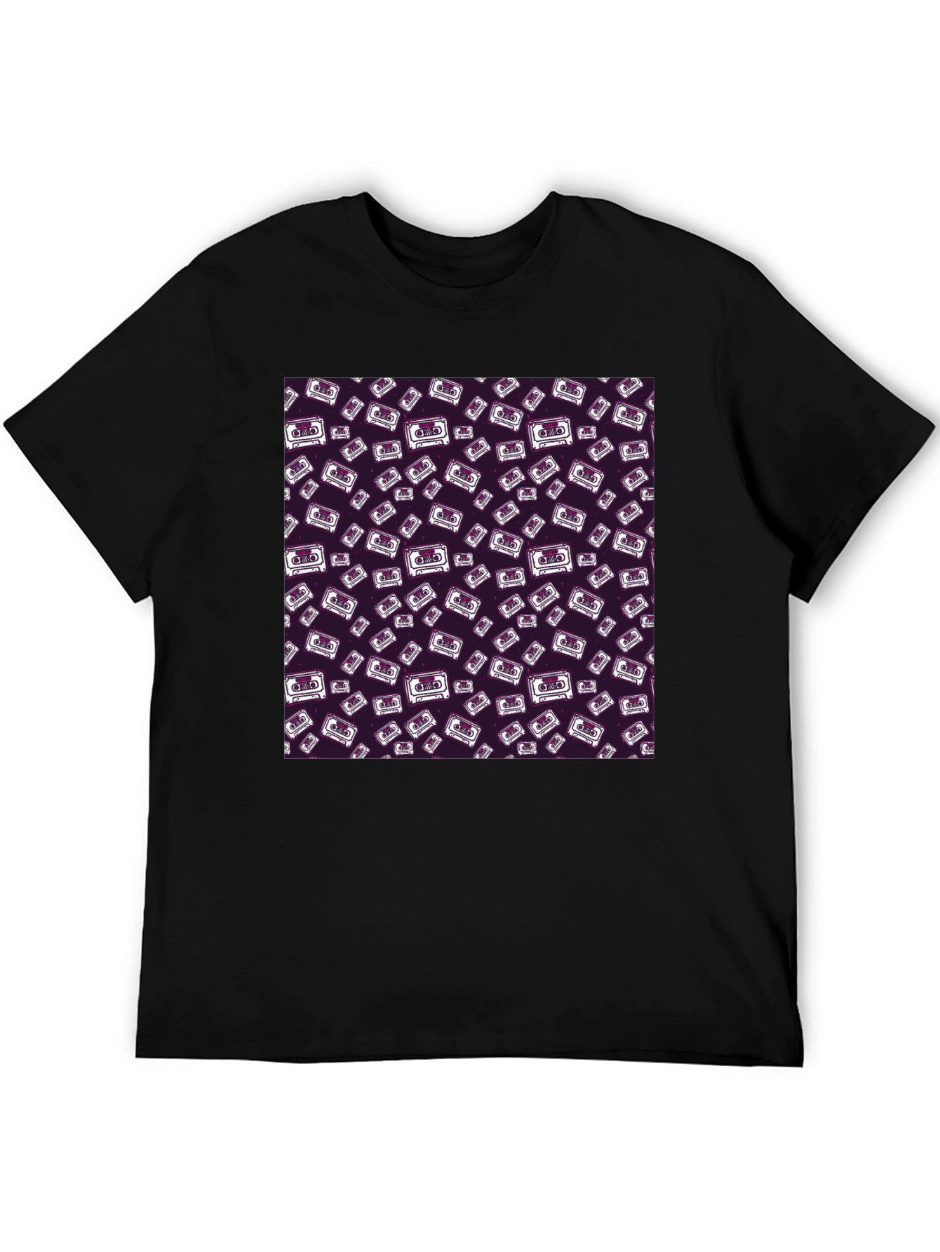 Retro Cassette Pattern T-Shirt