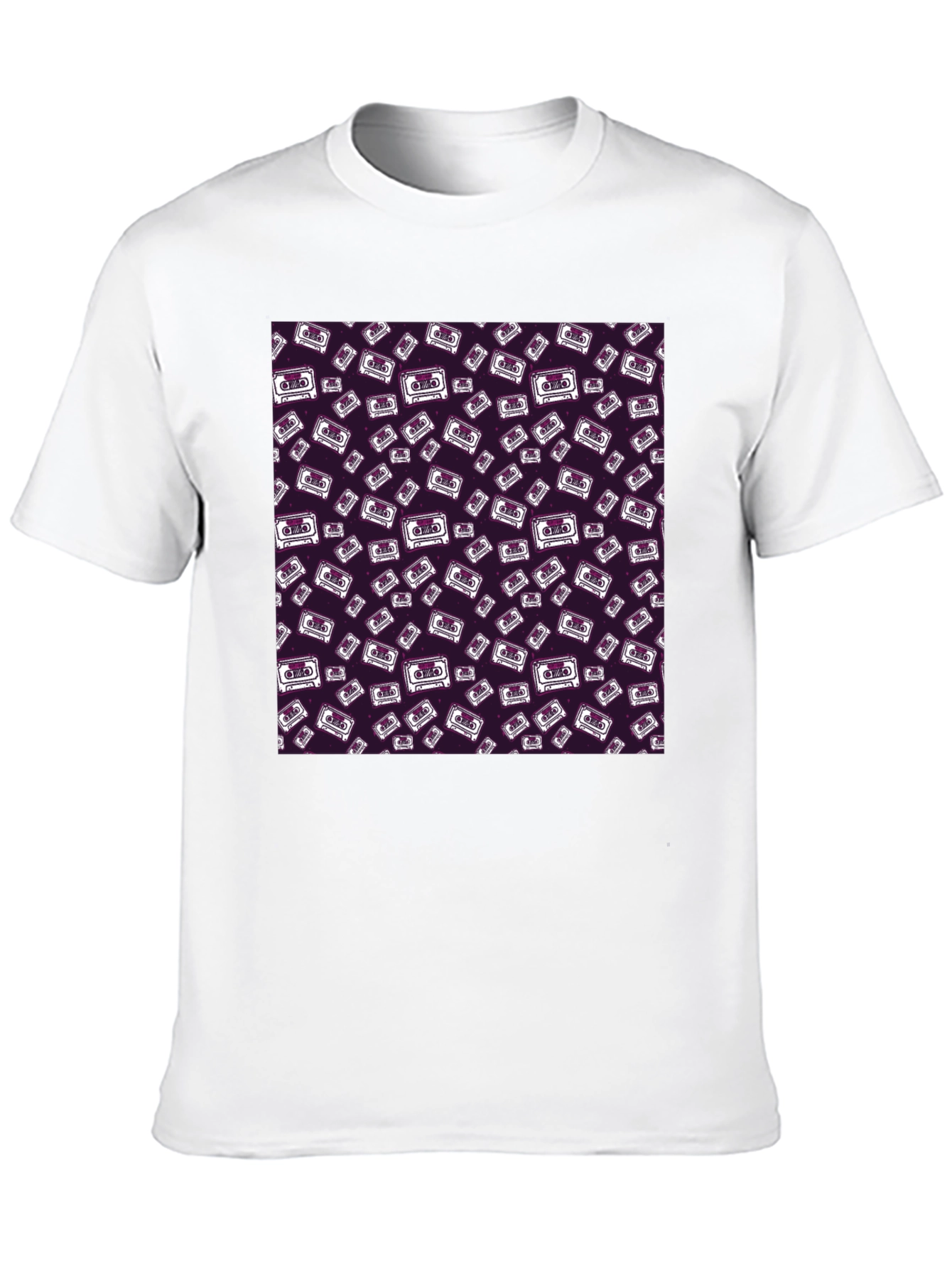 Retro Cassette Pattern T-Shirt