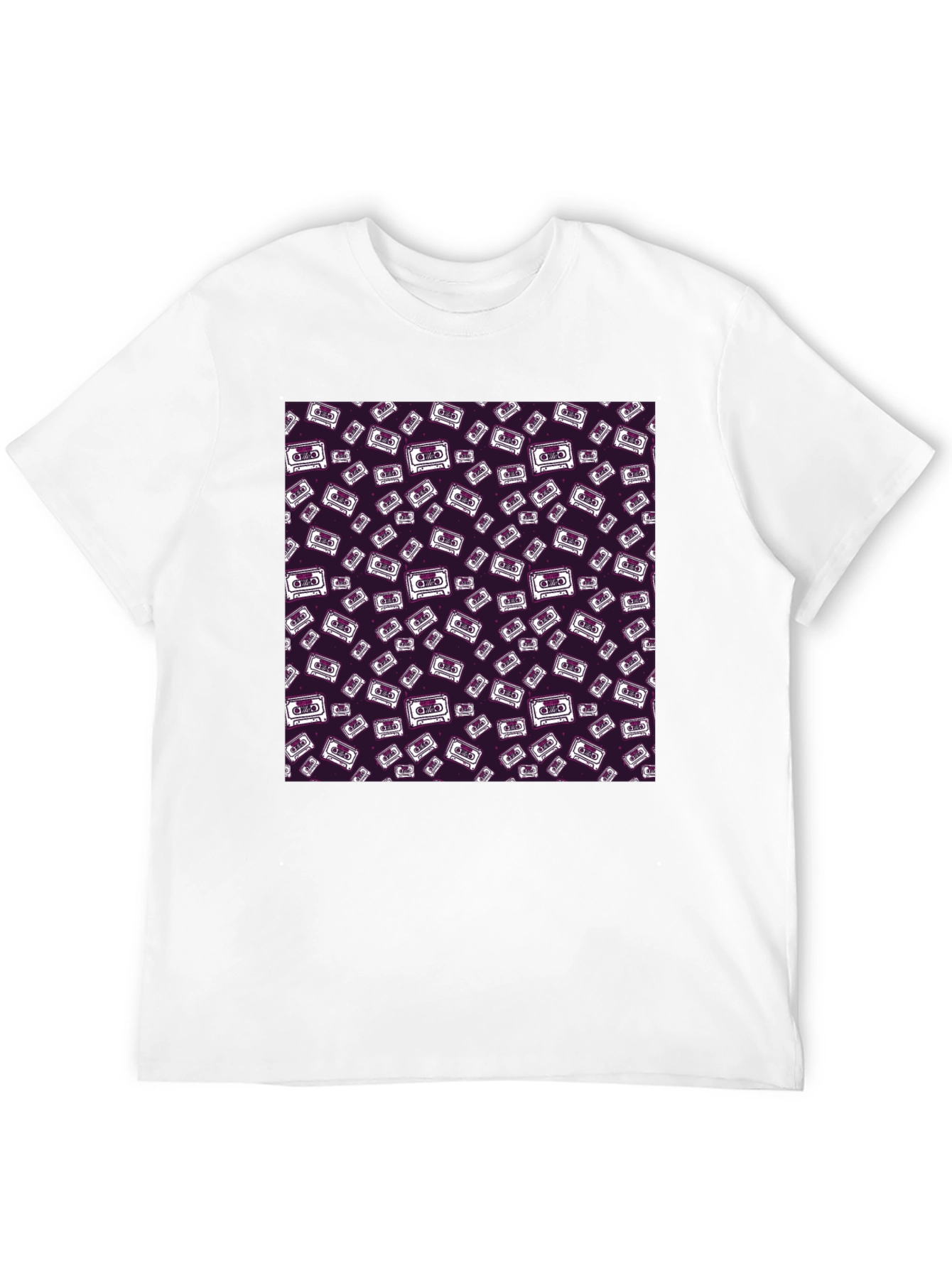 Retro Cassette Pattern T-Shirt