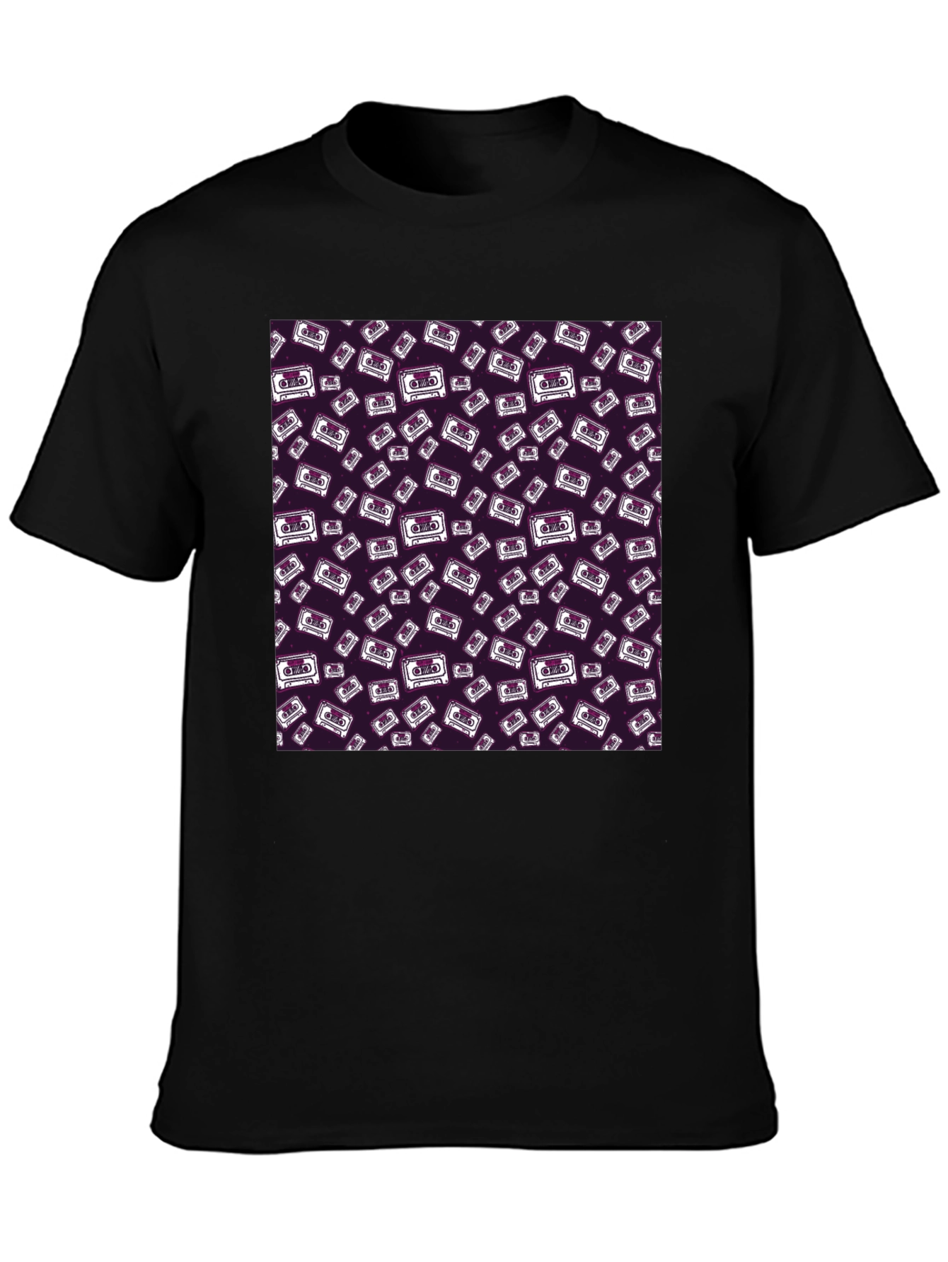 Retro Cassette Pattern T-Shirt
