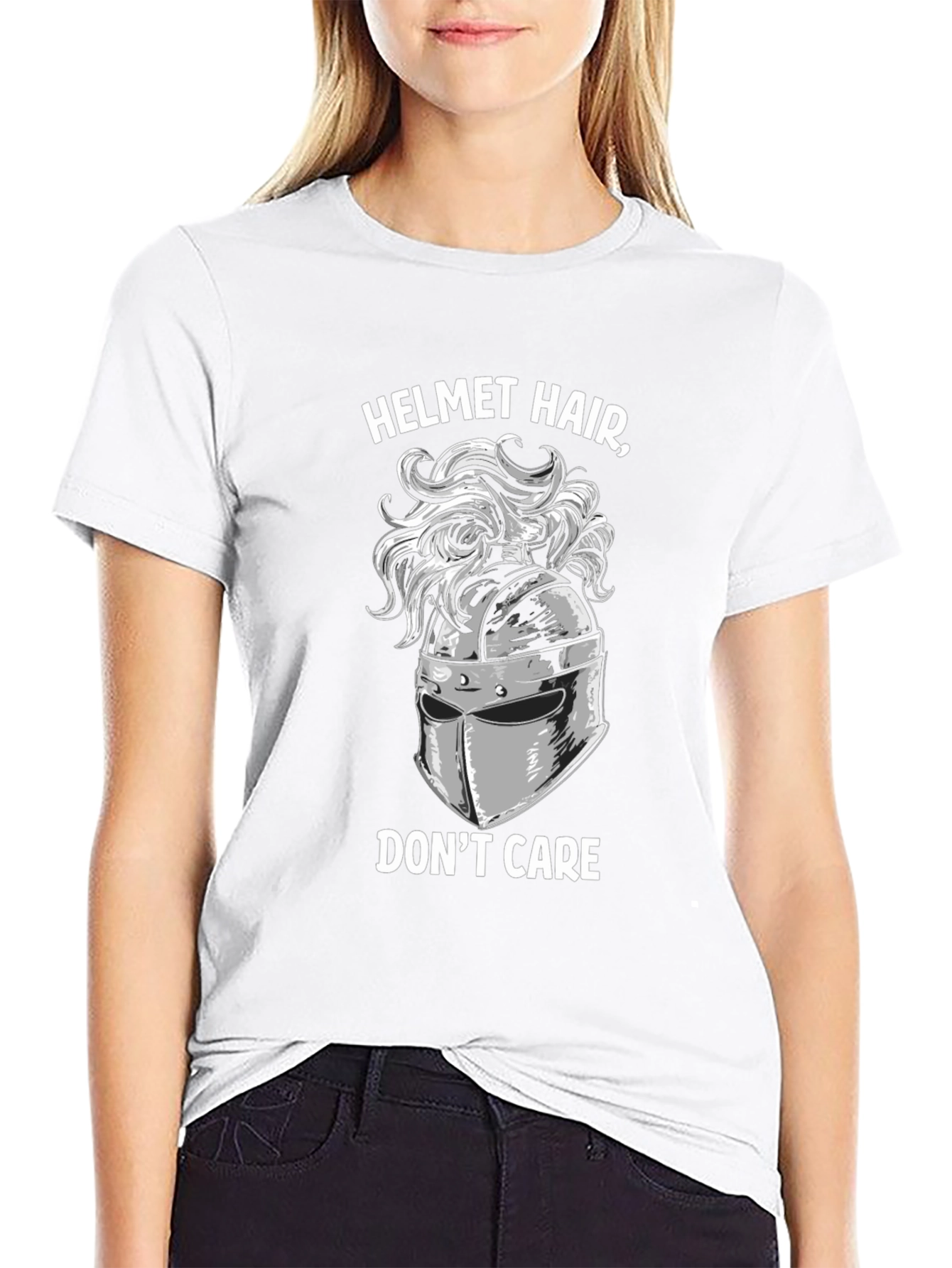 Helmet Hair Dont Care T-Shirt