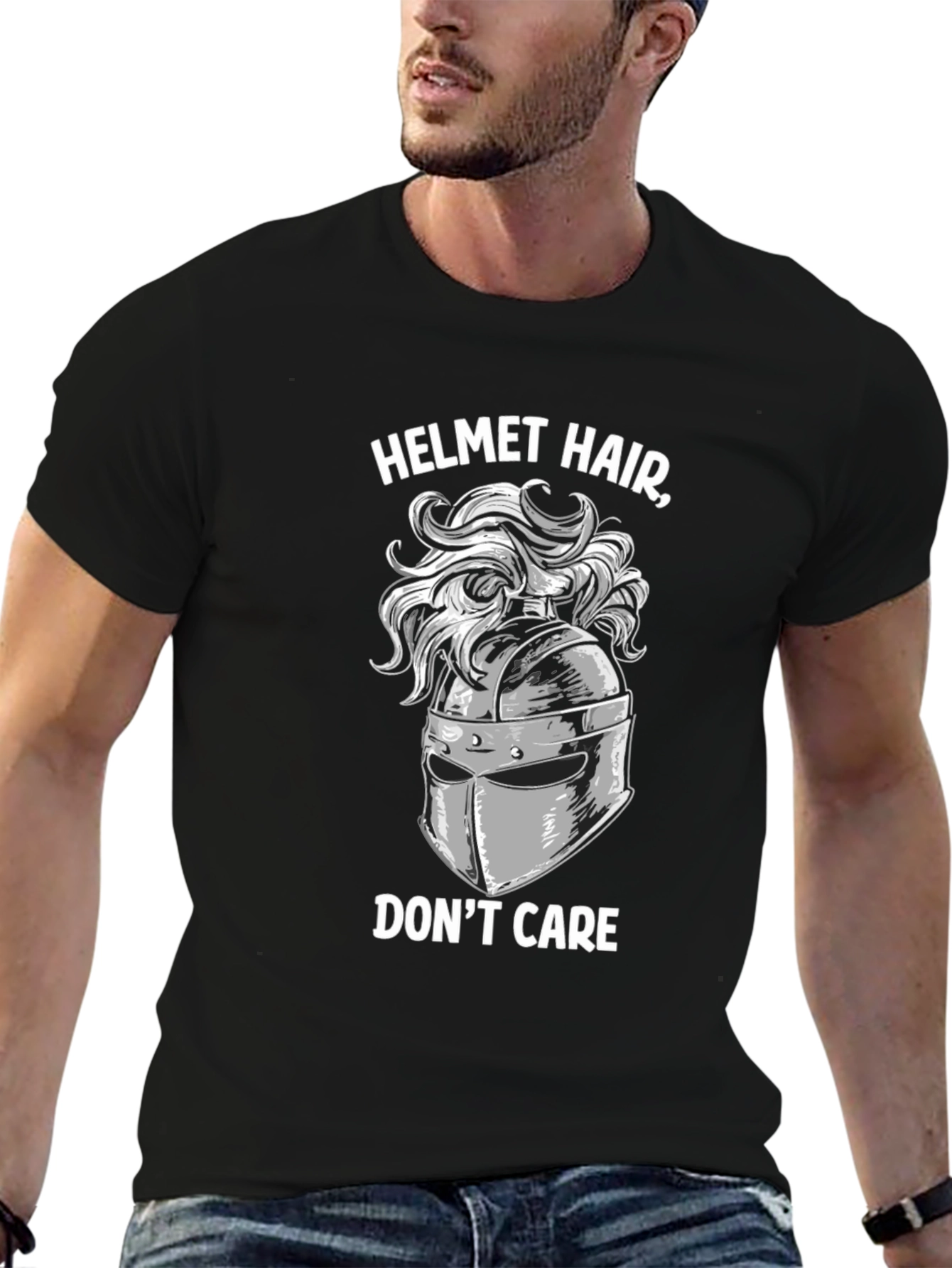 Helmet Hair Dont Care T-Shirt