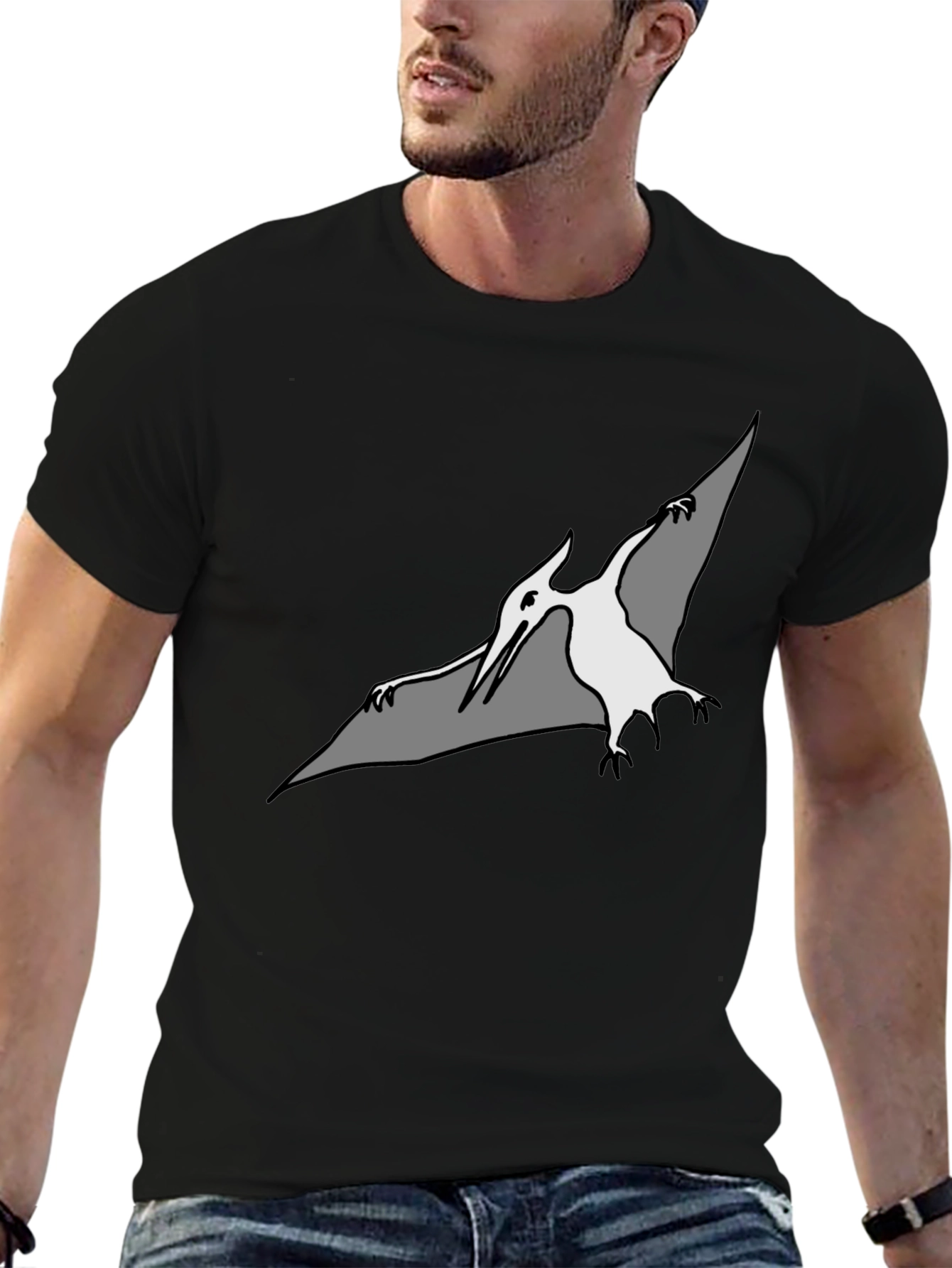 Pterodactyl Graphic Tee - Stylish Black T-Shirt