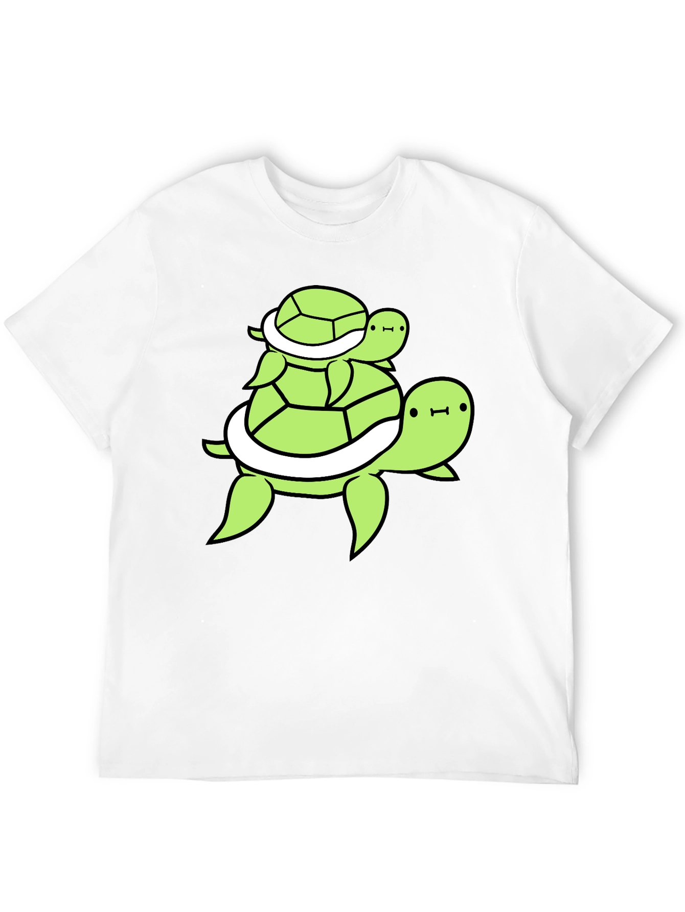 Stacked Turtle Graphic Tee - Black