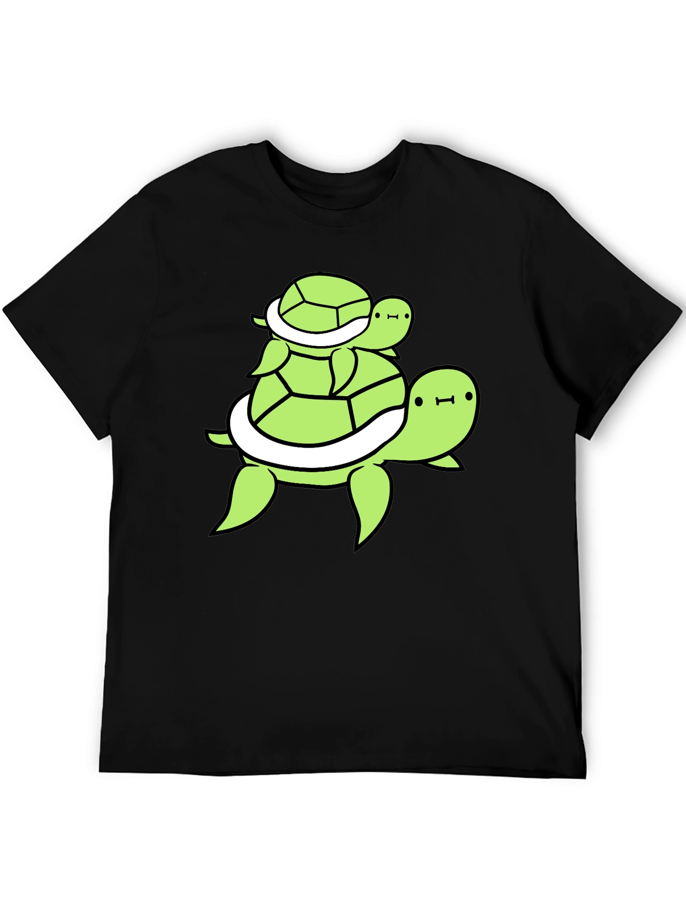 Stacked Turtle Graphic Tee - Black