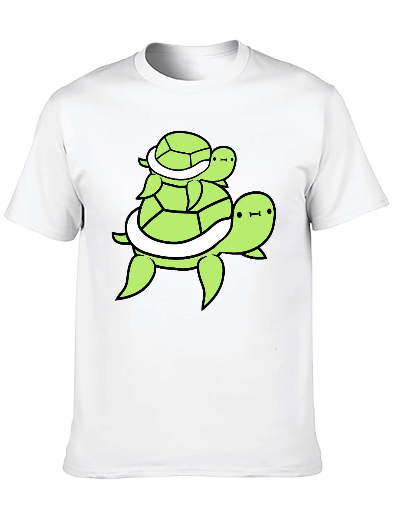 Stacked Turtle Graphic Tee - Black