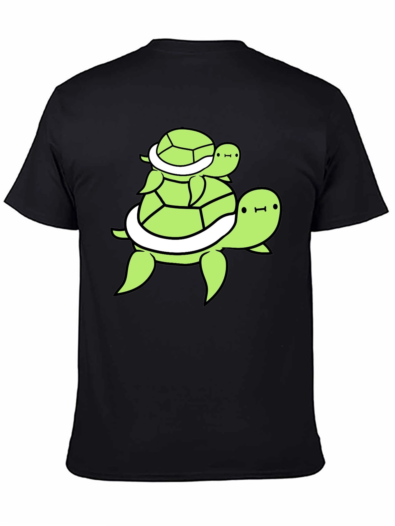 Stacked Turtle Graphic Tee - Black