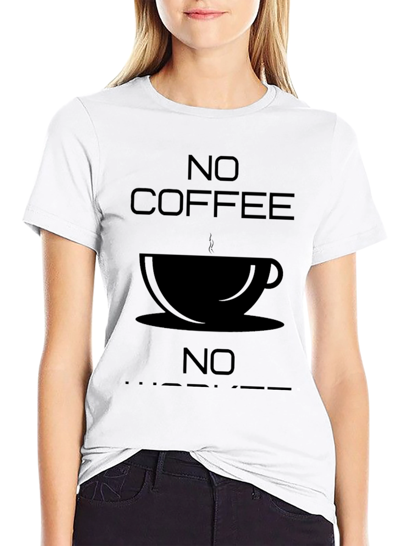 No Coffee No Hustle Black Graphic T-Shirt
