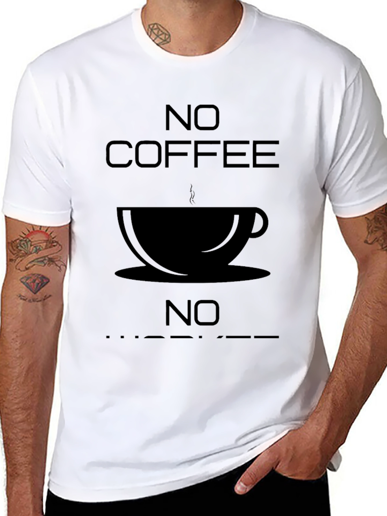 No Coffee No Hustle Black Graphic T-Shirt