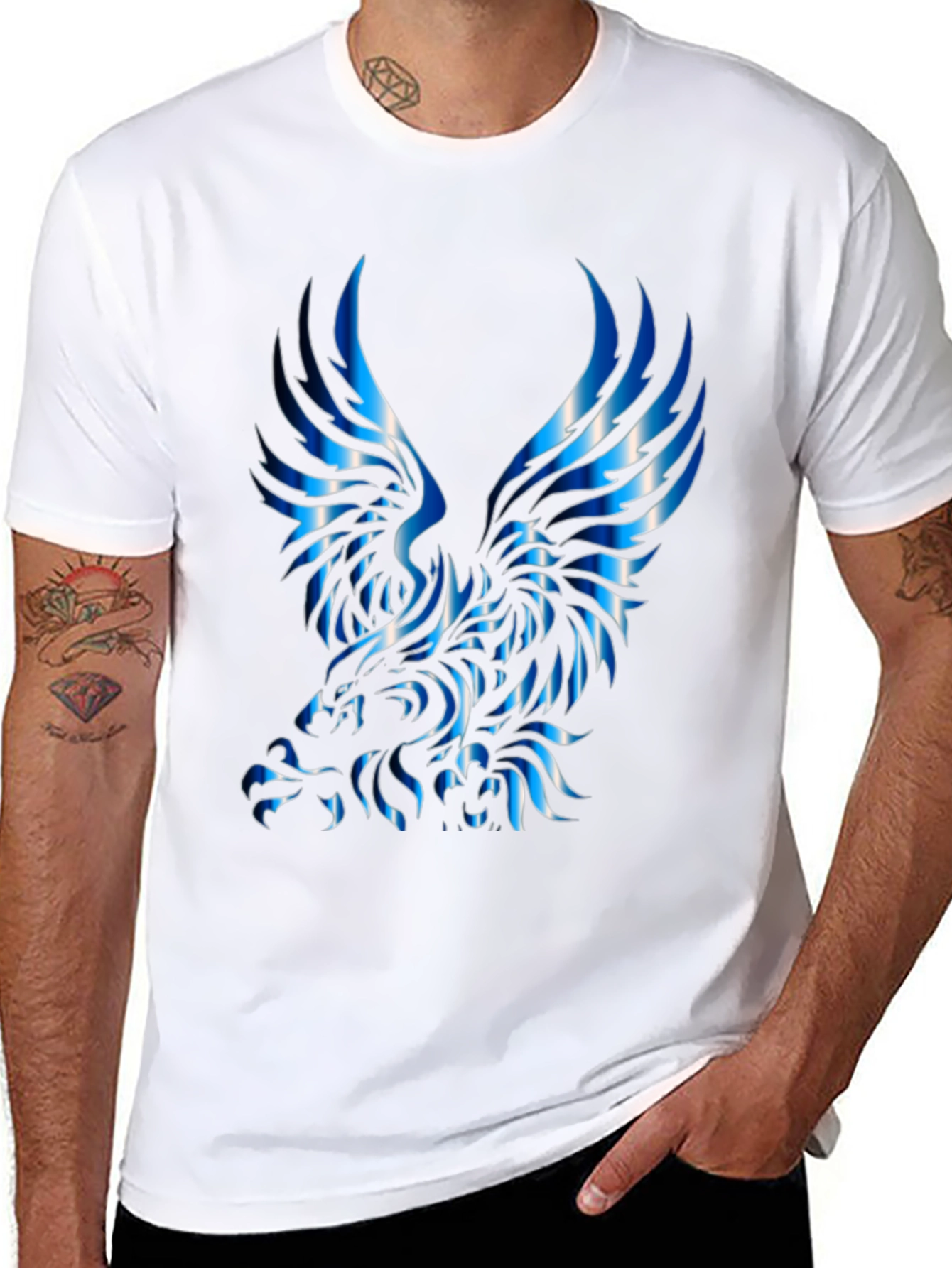 Bold Eagle Graphic Tee - Black